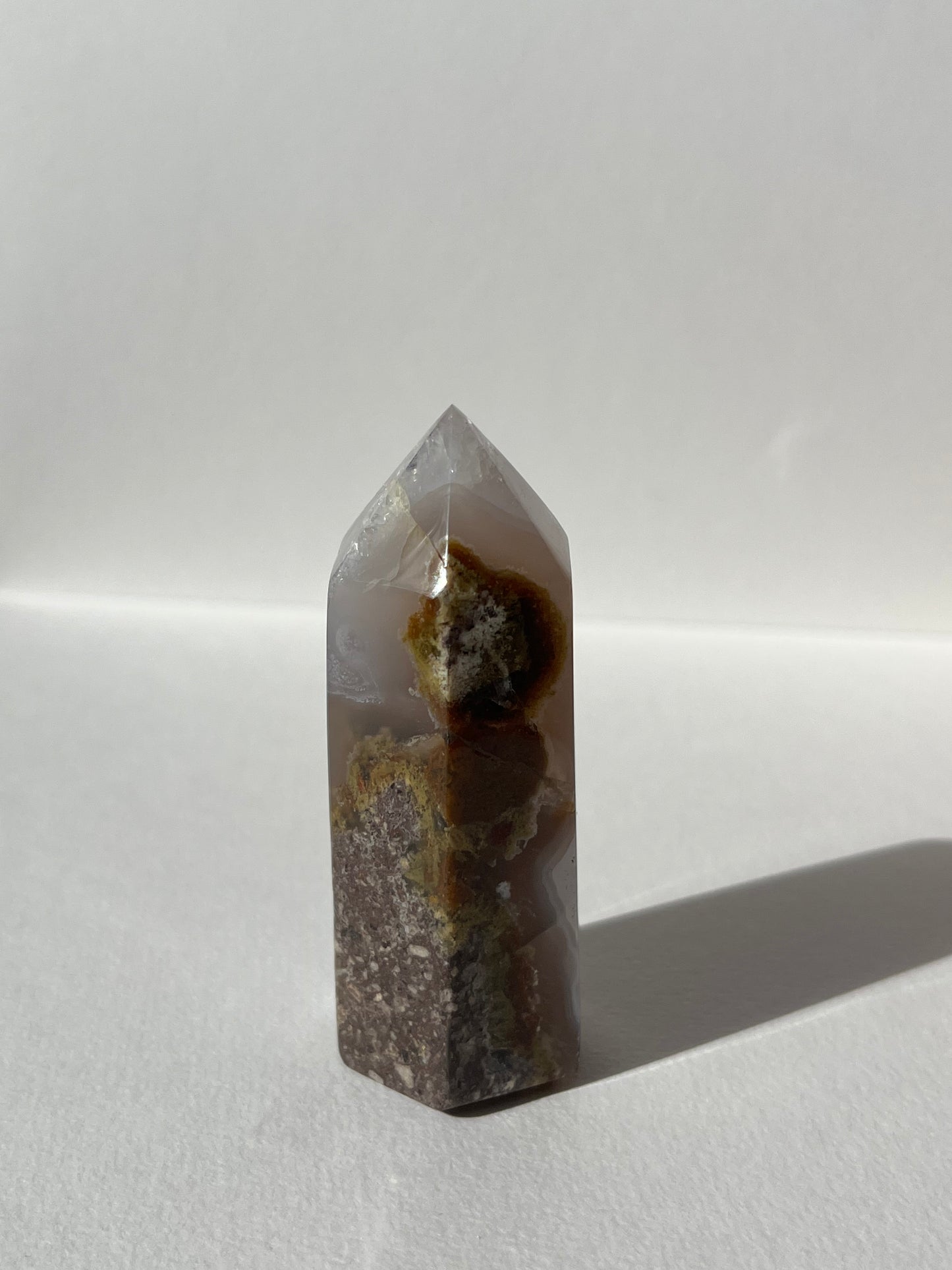 Nebula Agate with Red Moss Inclusions Tower E