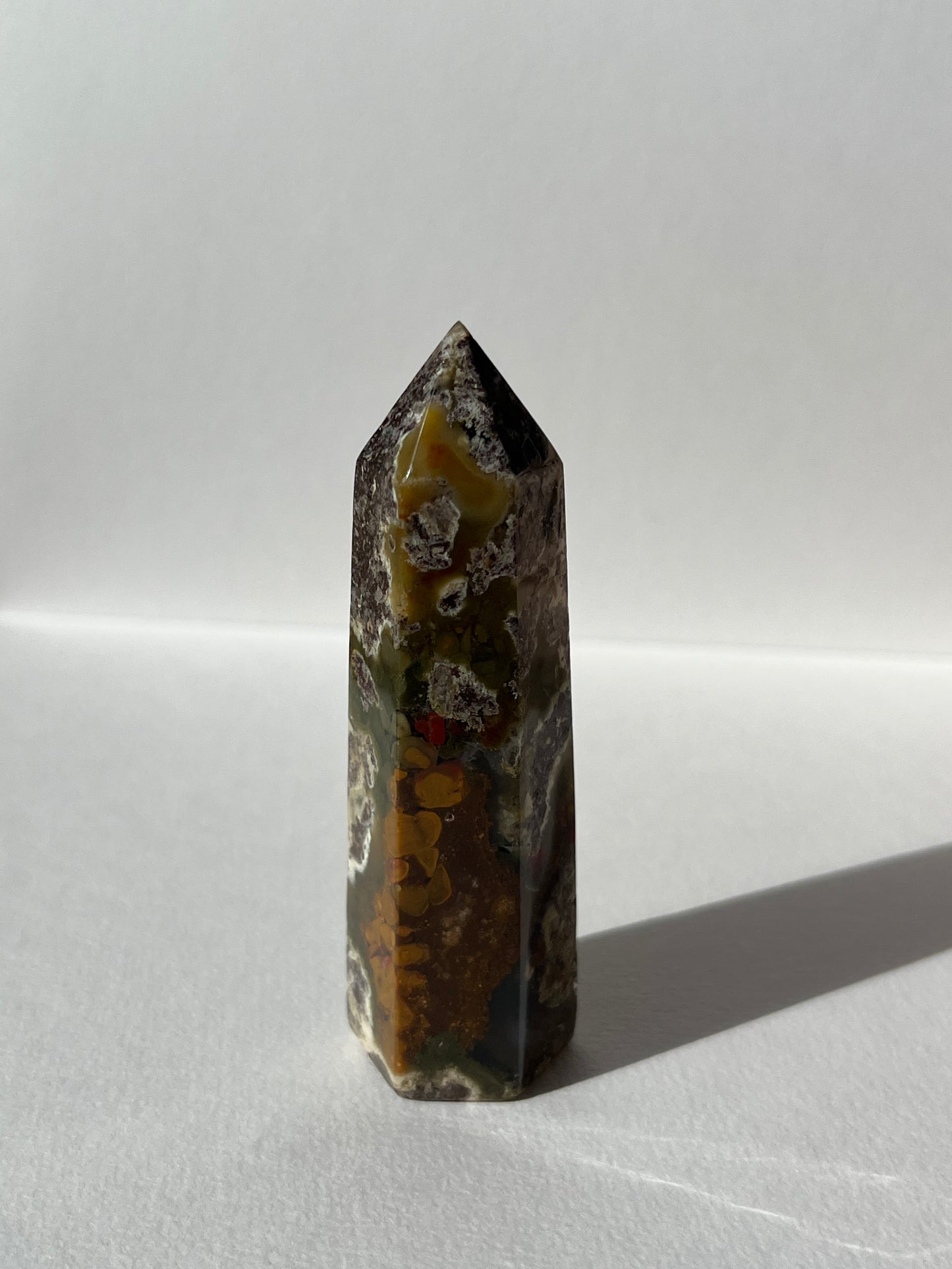 Nebula Agate with Red Moss Inclusions Tower F