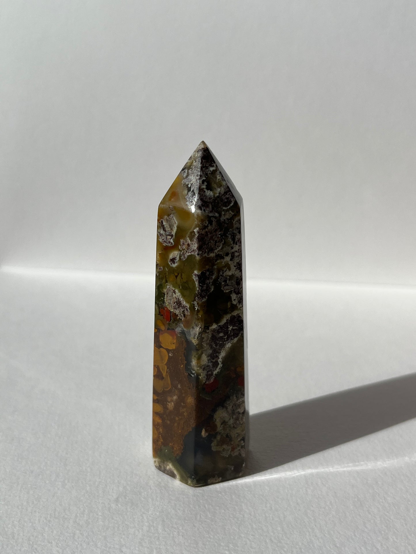 Nebula Agate with Red Moss Inclusions Tower F