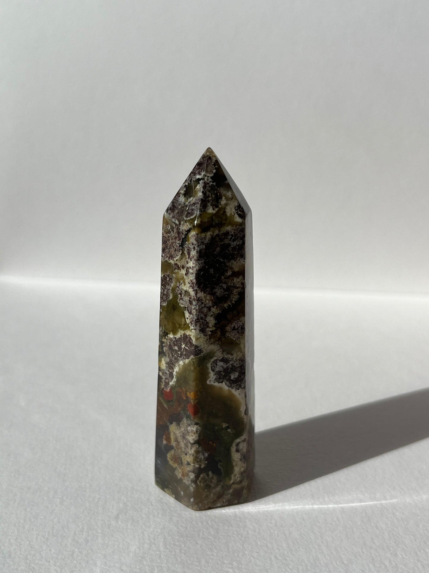 Nebula Agate with Red Moss Inclusions Tower F