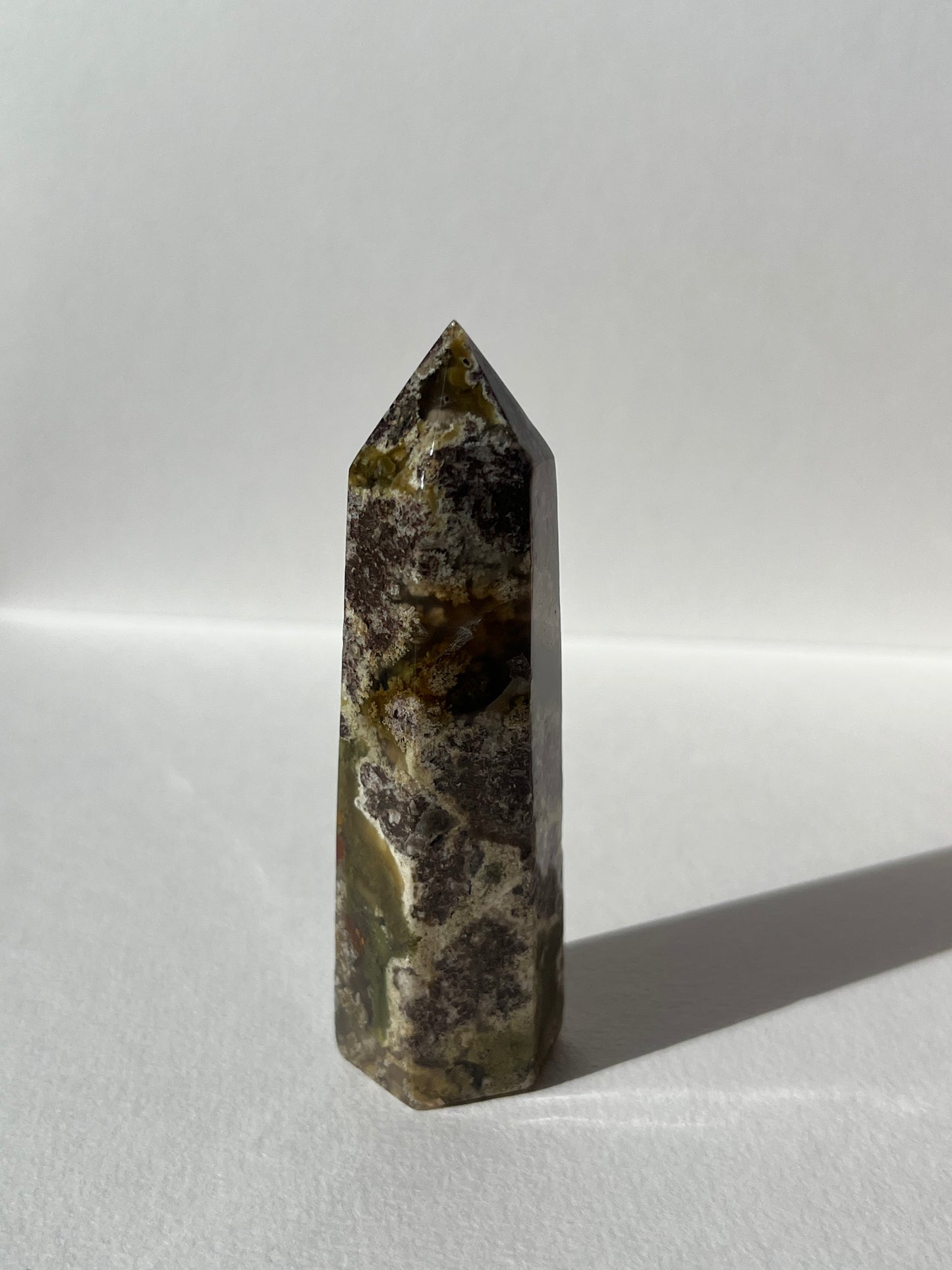 Nebula Agate with Red Moss Inclusions Tower F