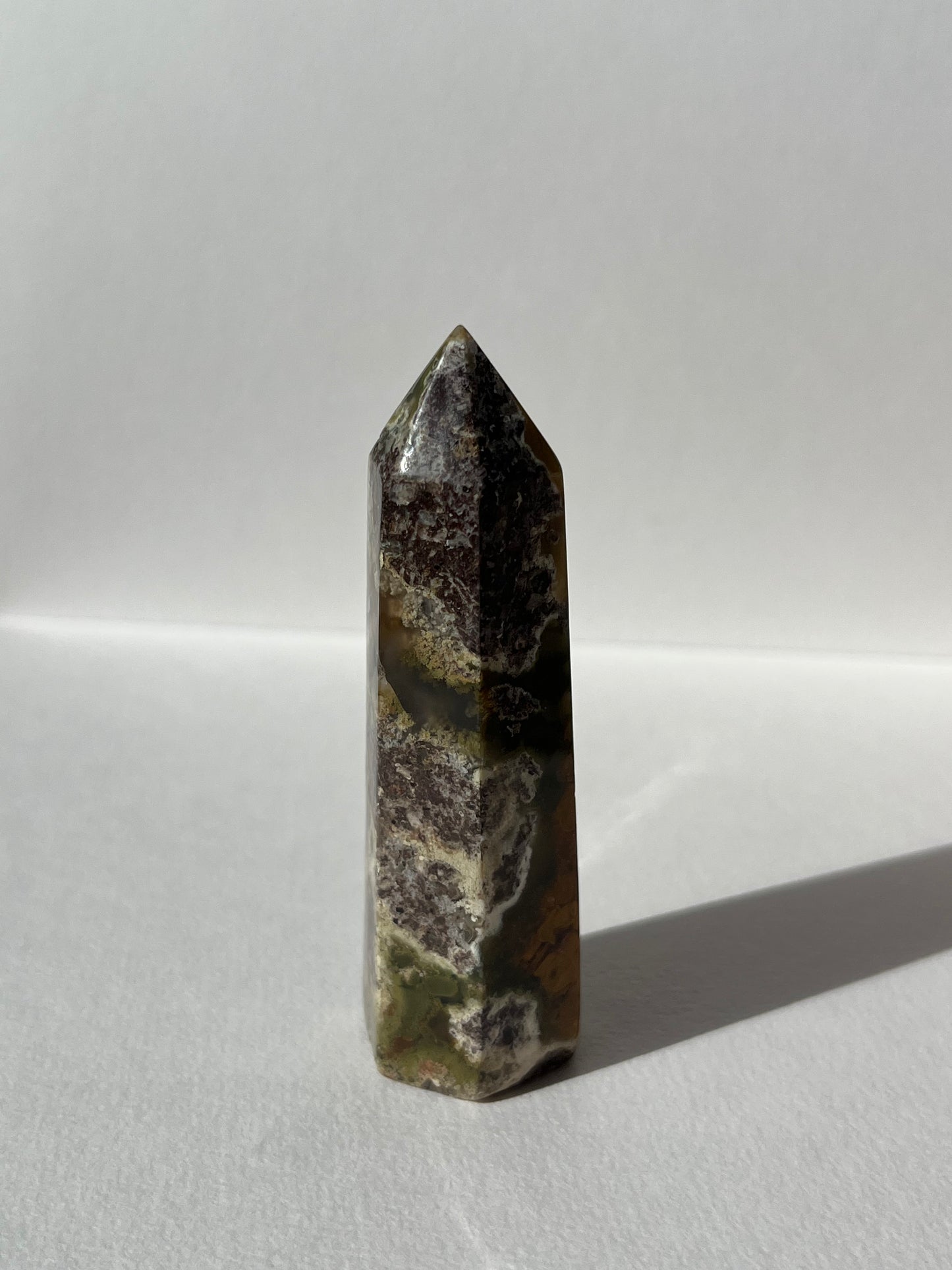 Nebula Agate with Red Moss Inclusions Tower F