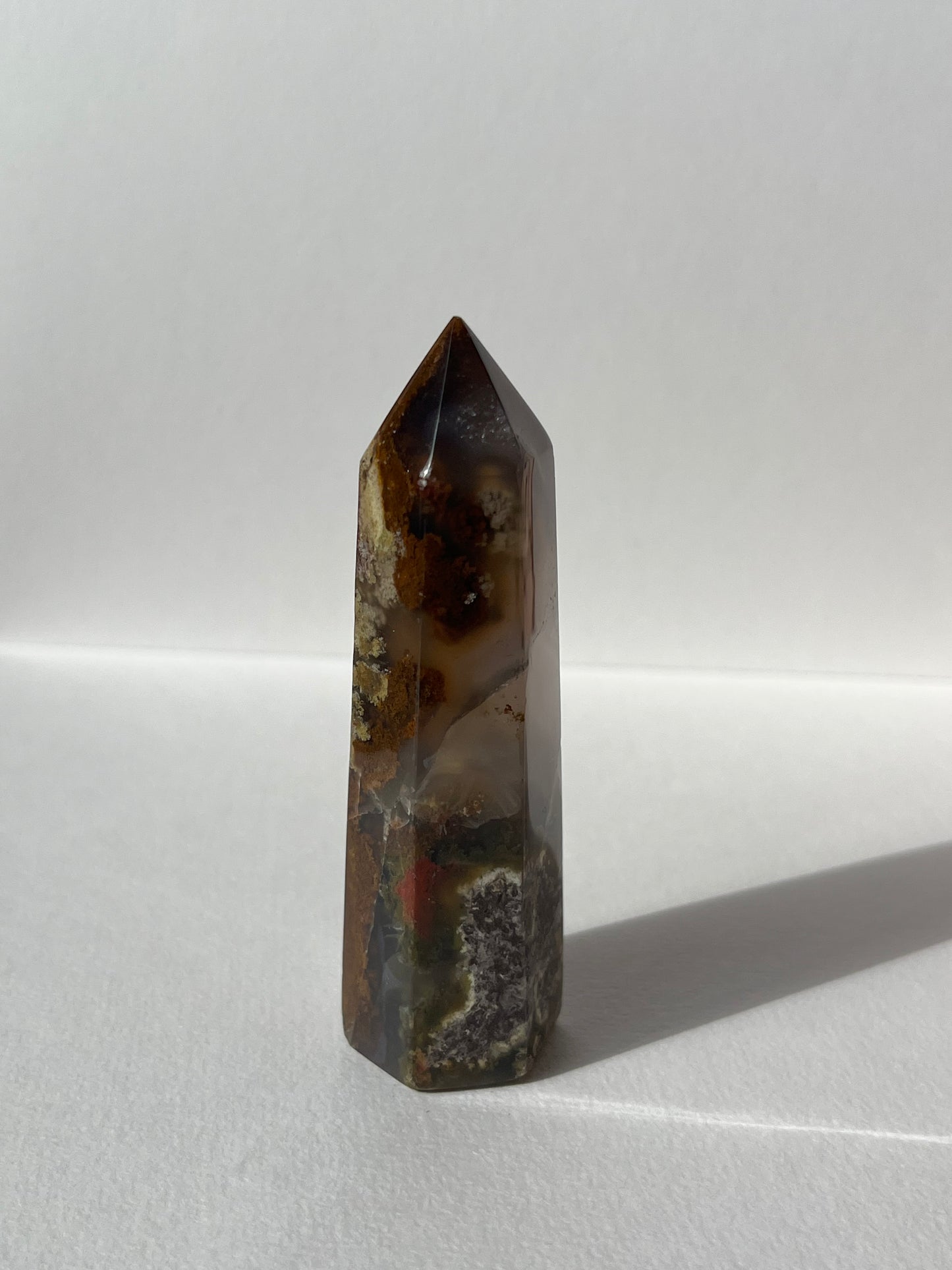 Nebula Agate with Red Moss Inclusions Tower B