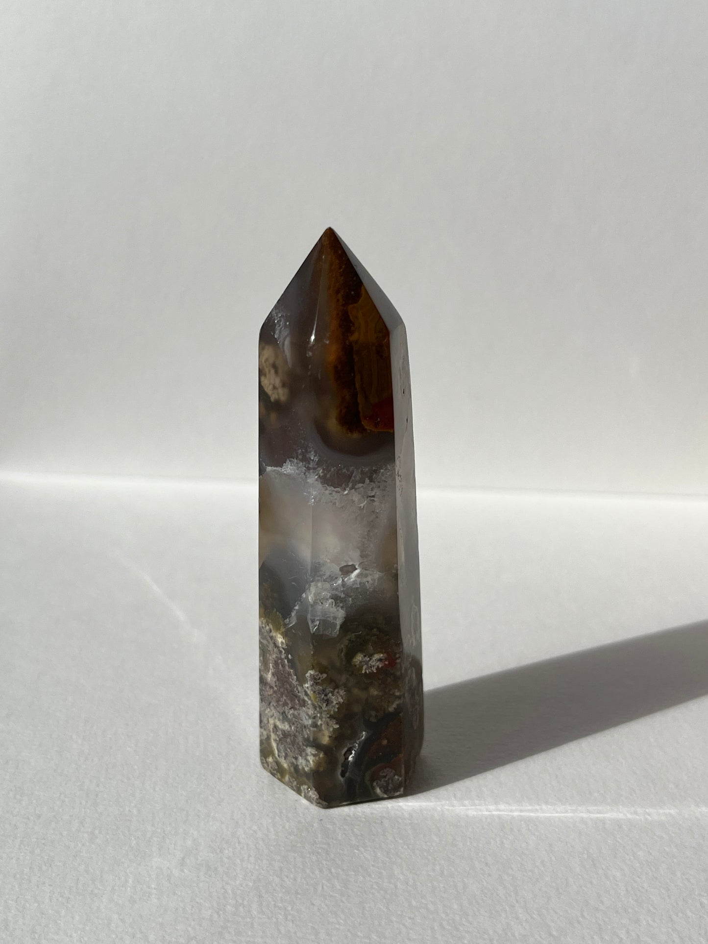 Nebula Agate with Red Moss Inclusions Tower B