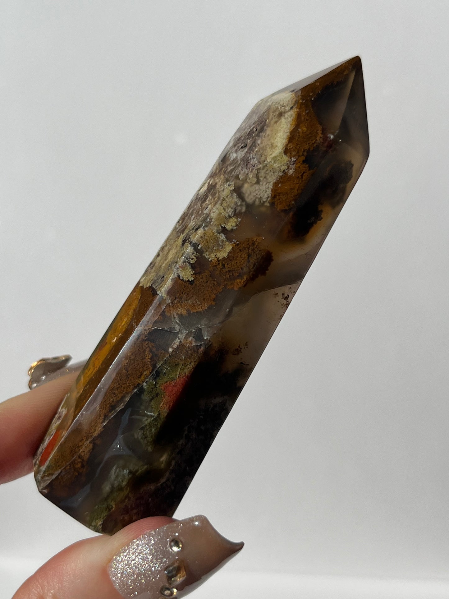 Nebula Agate with Red Moss Inclusions Tower B