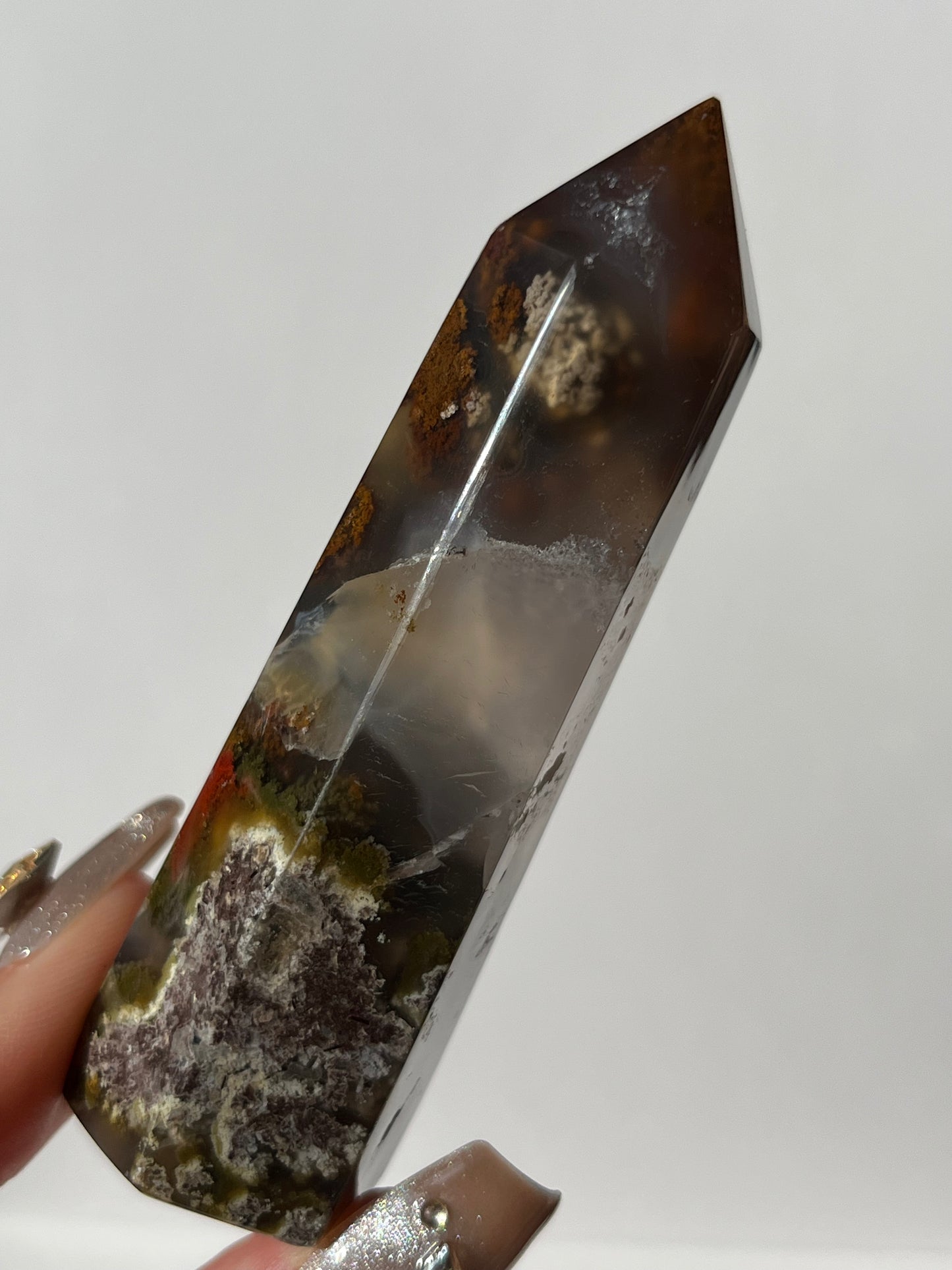 Nebula Agate with Red Moss Inclusions Tower B