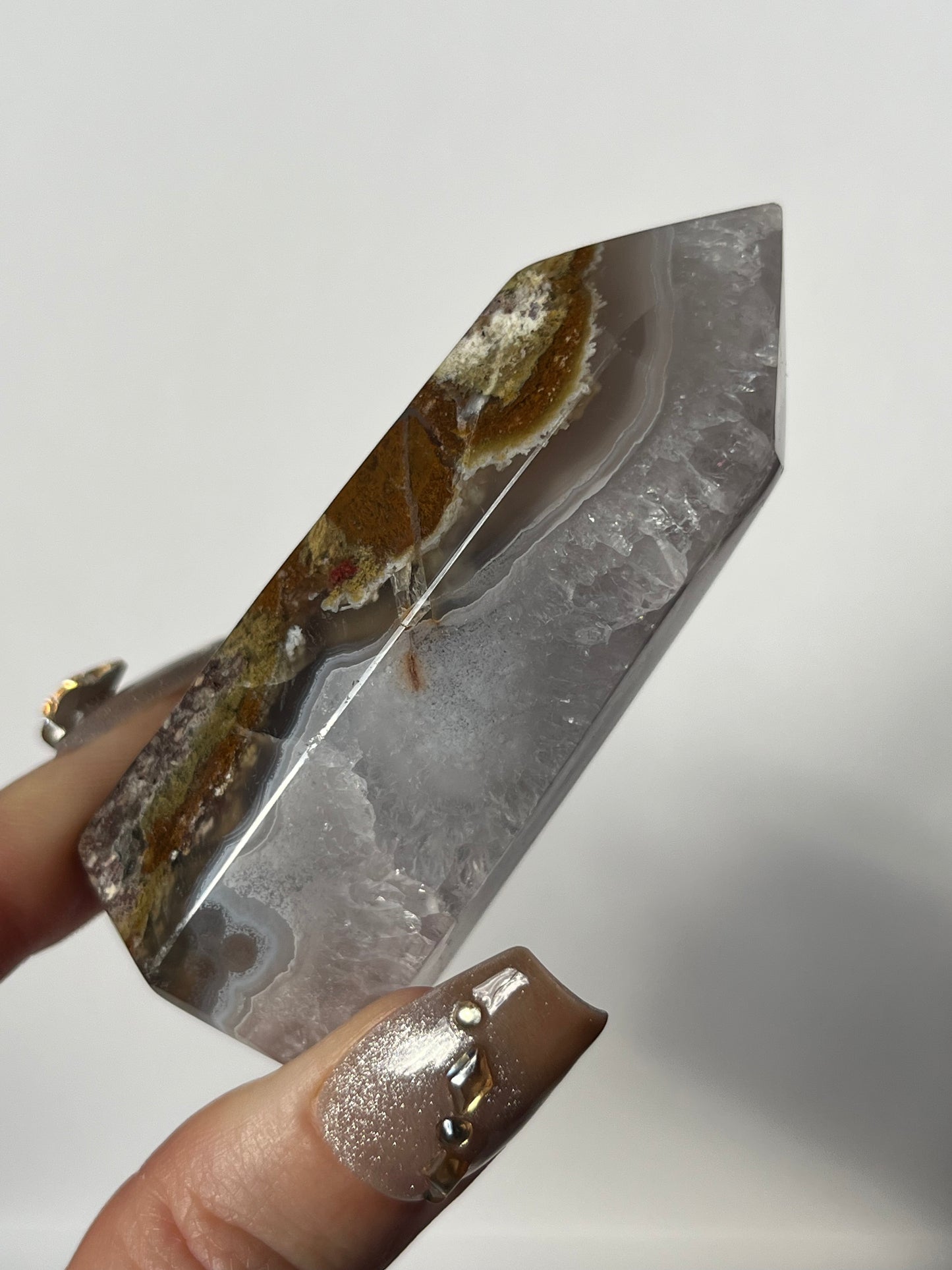 Nebula Agate with Red Moss Inclusions Tower E