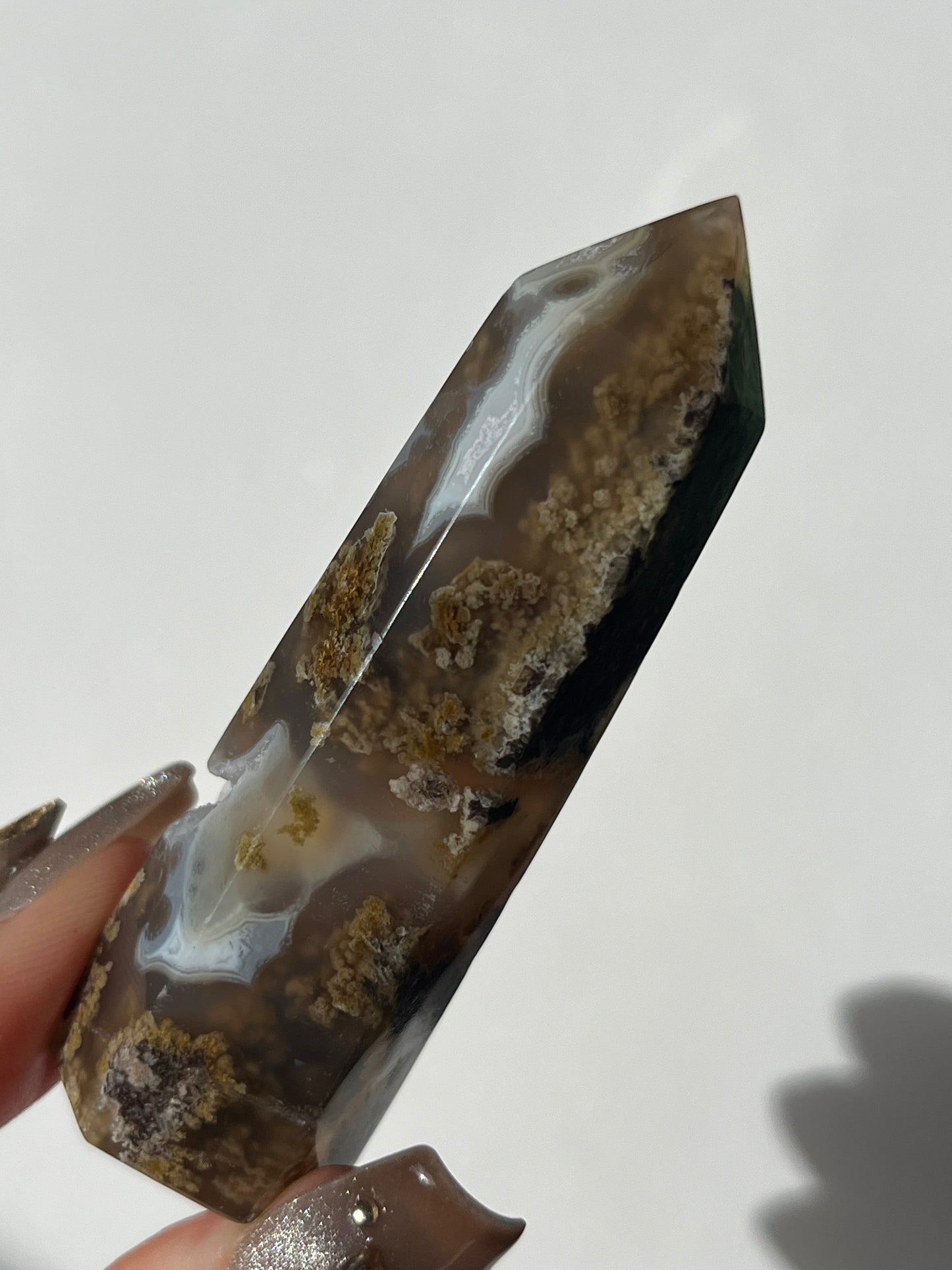 Druzy Nebula Agate with Scenic Moss Tower G