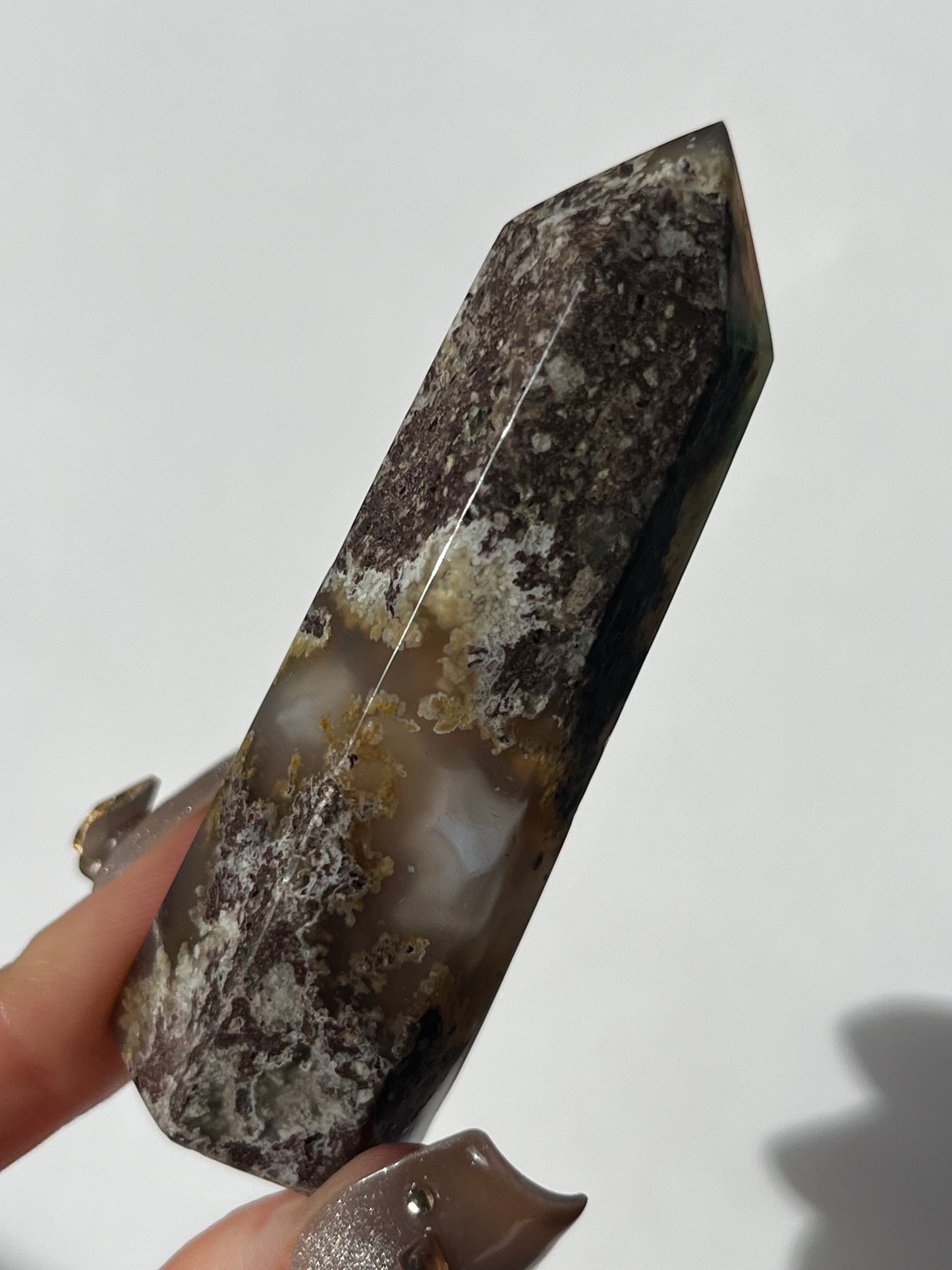 Druzy Nebula Agate with Scenic Moss Tower G