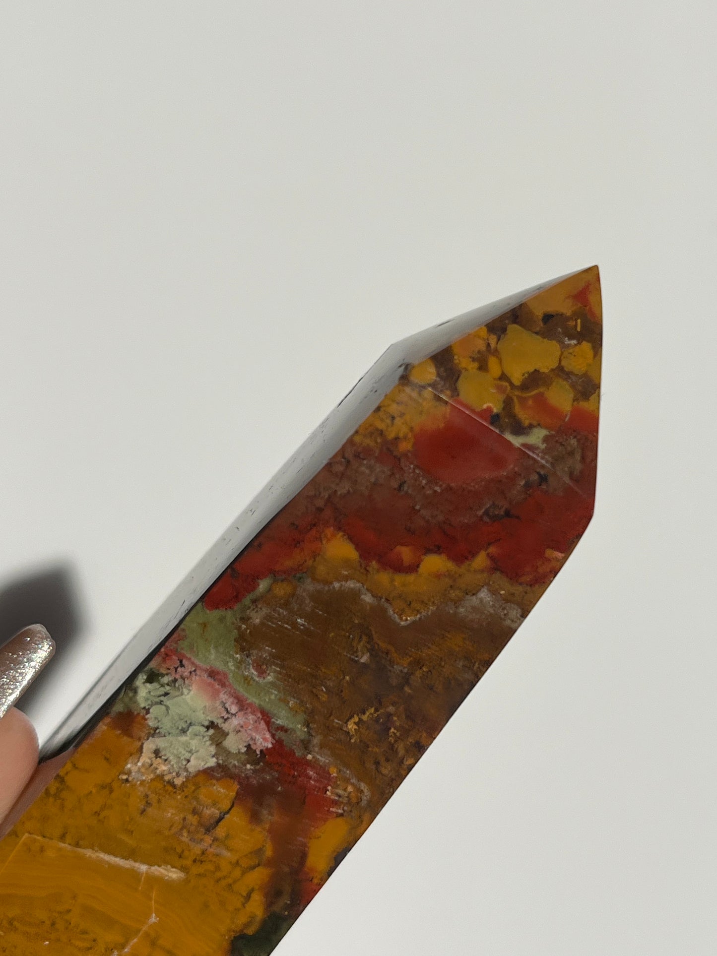 Nebula Agate and Multicoloured Scenic Moss Tower C