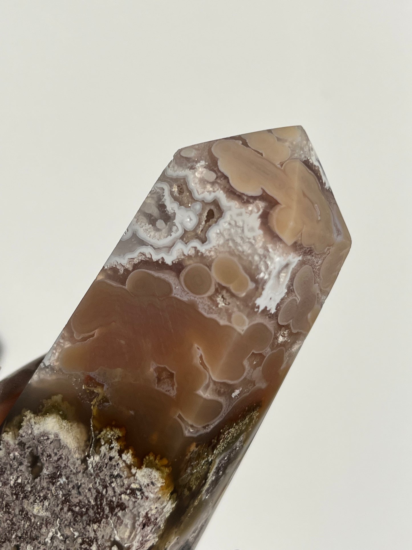 Jelly Orbicular Nebula Agate and Scenic Moss Tower G