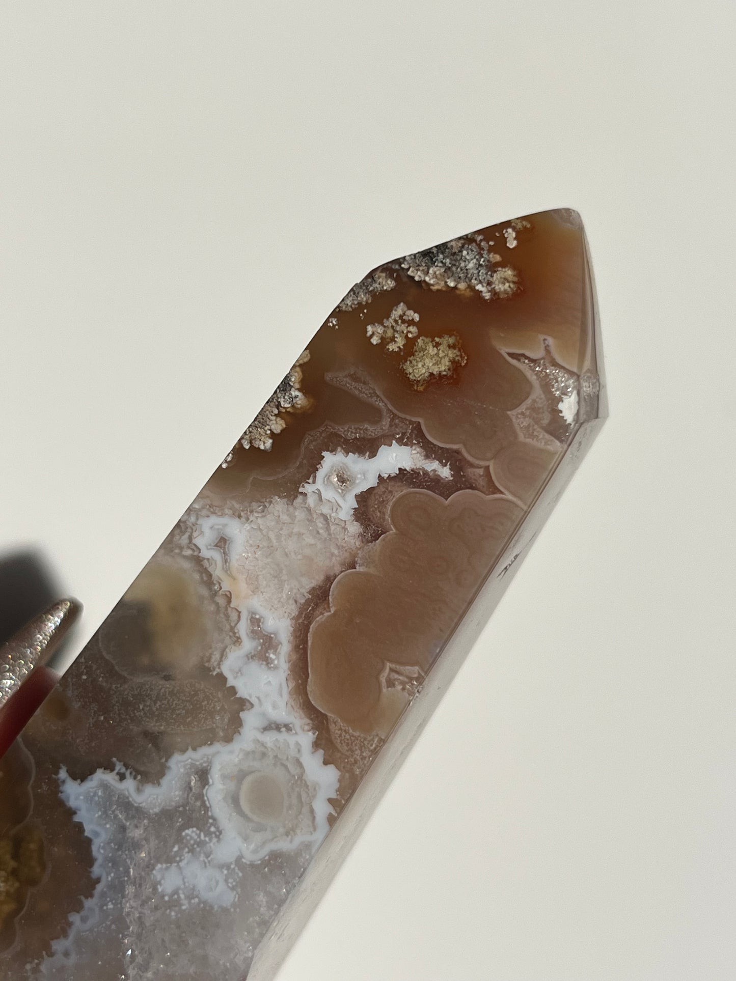 Druzy Nebula Agate and Scenic Moss Tower H