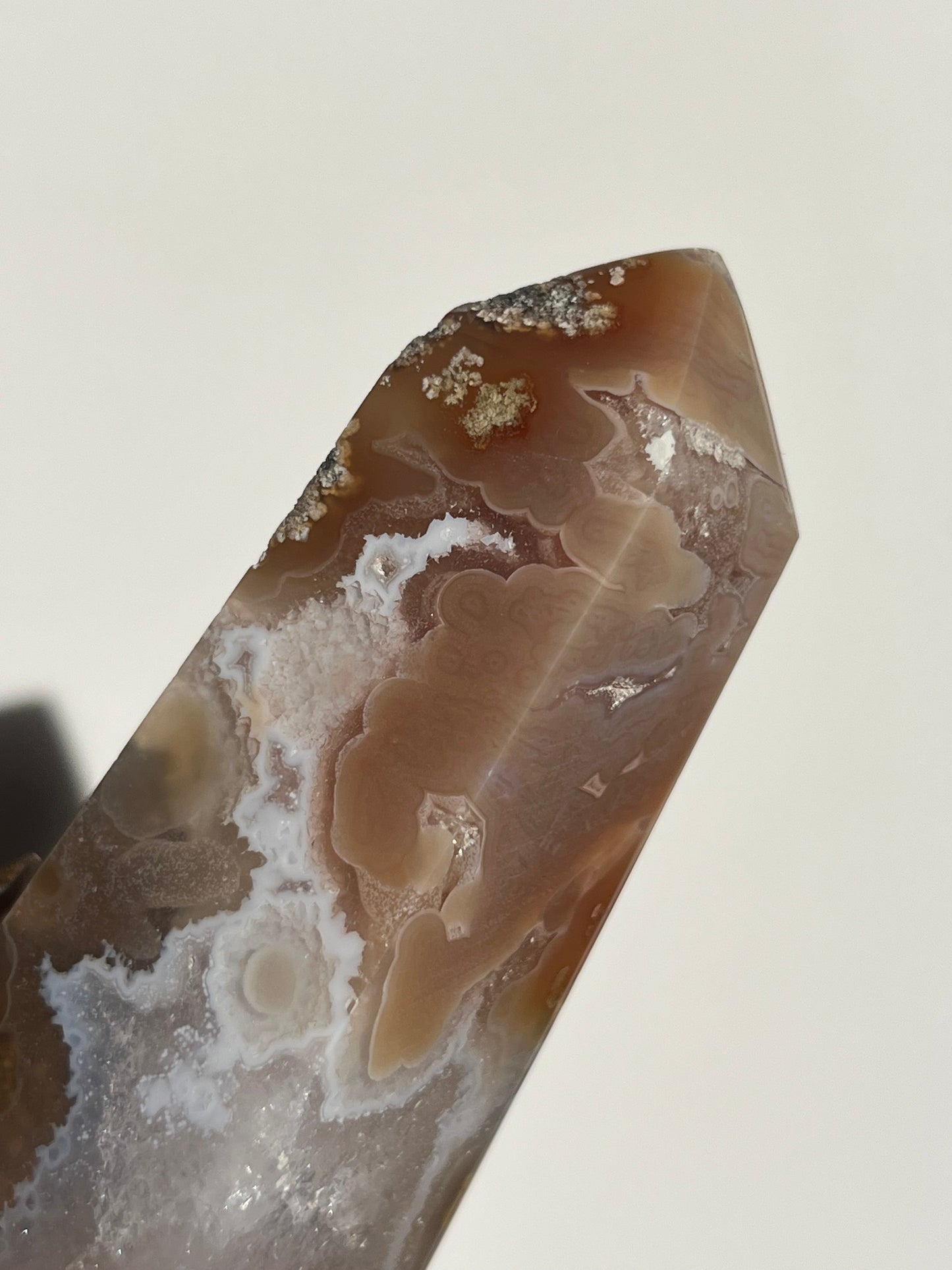 Druzy Nebula Agate and Scenic Moss Tower H