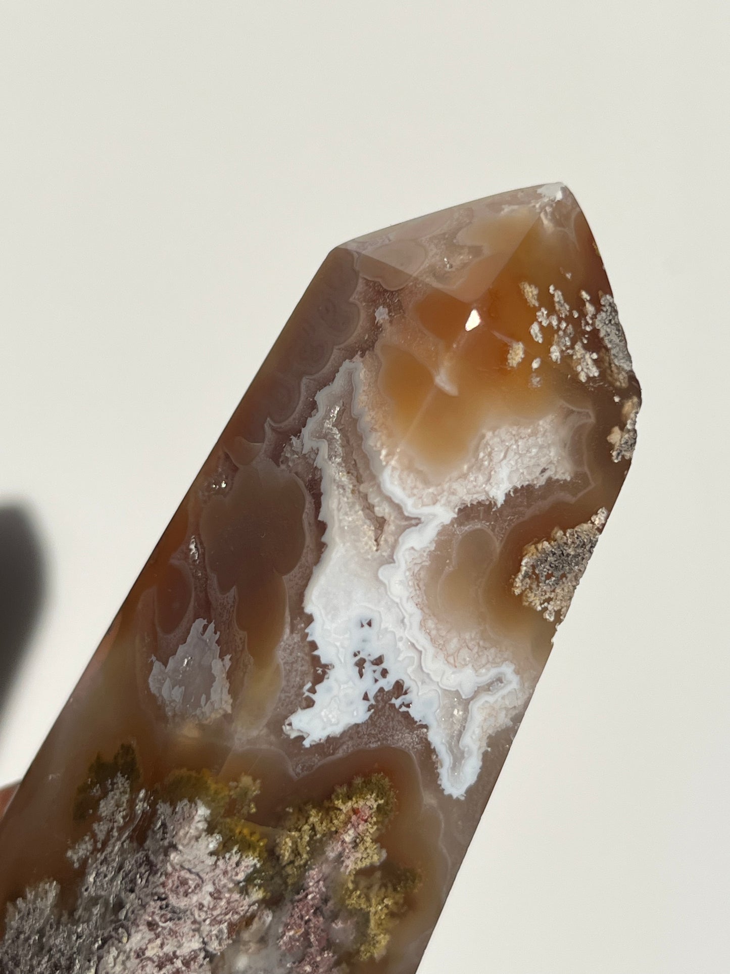 Druzy Nebula Agate and Scenic Moss Tower H