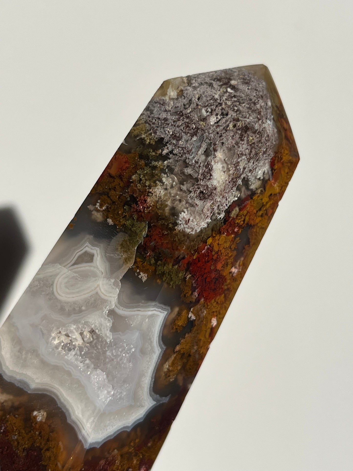 Nebula Agate and Multicoloured Scenic Moss Tower I