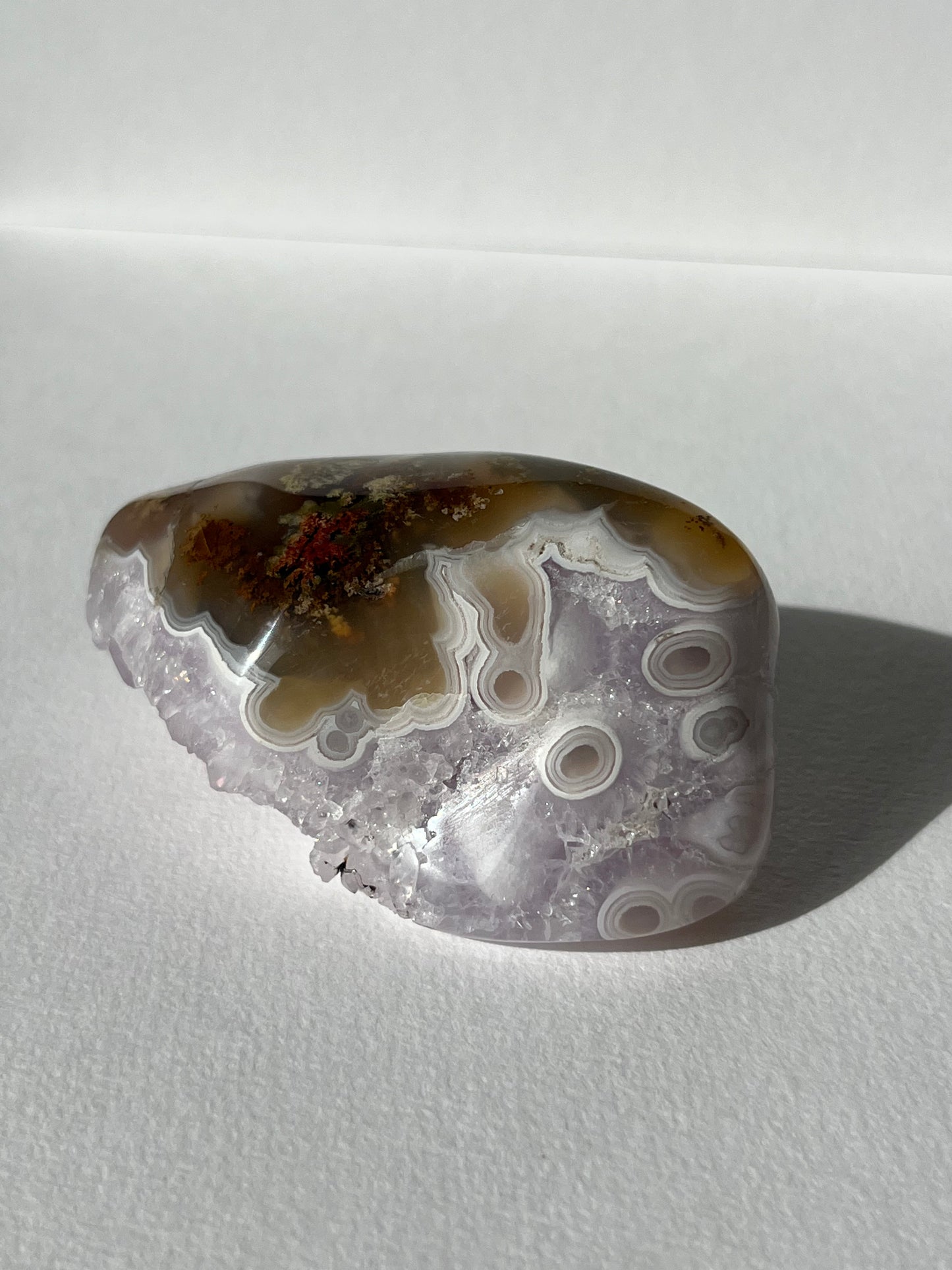 Orbicular Nebula Agate with Amethyst Freeform B