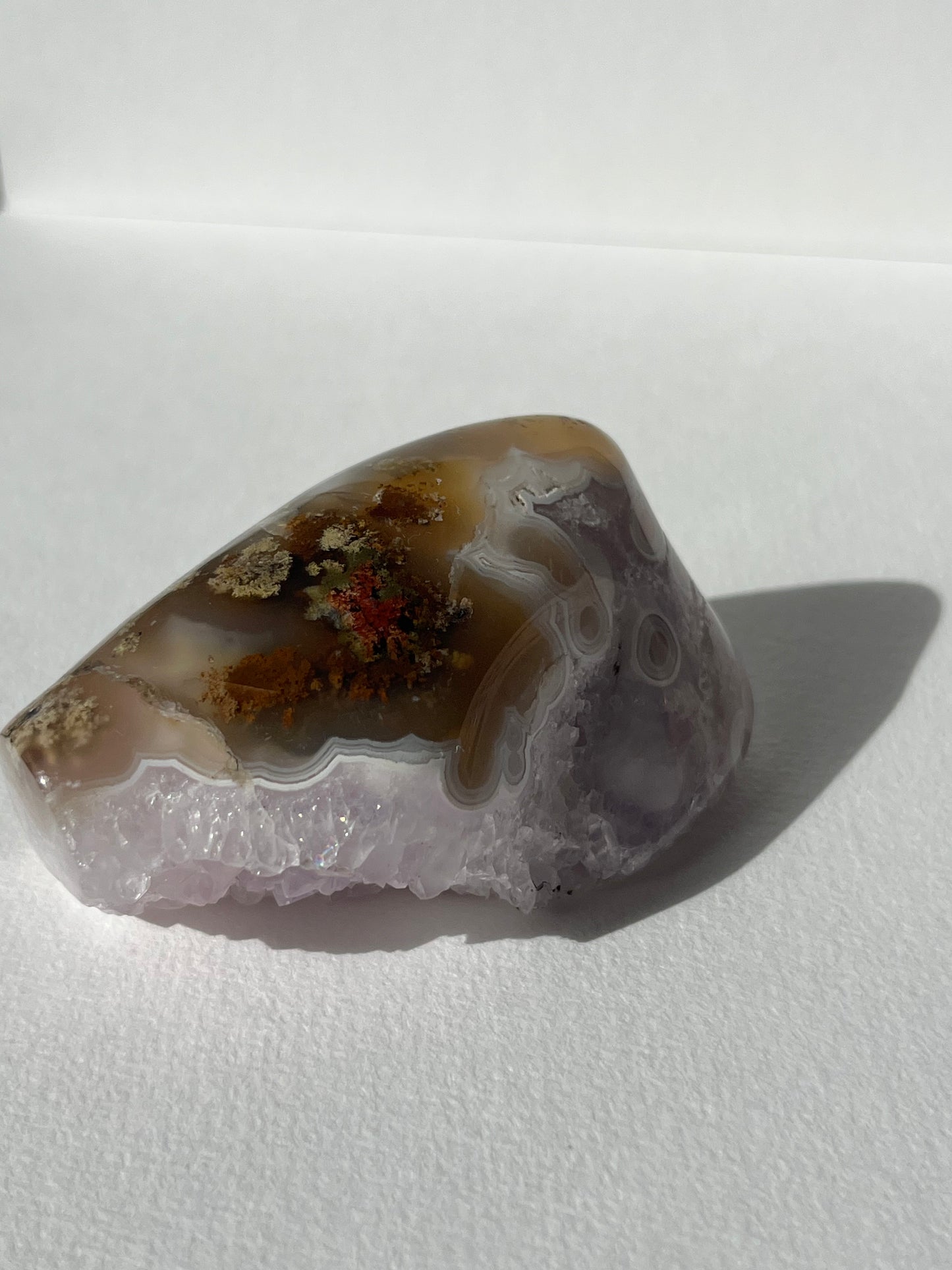 Orbicular Nebula Agate with Amethyst Freeform B