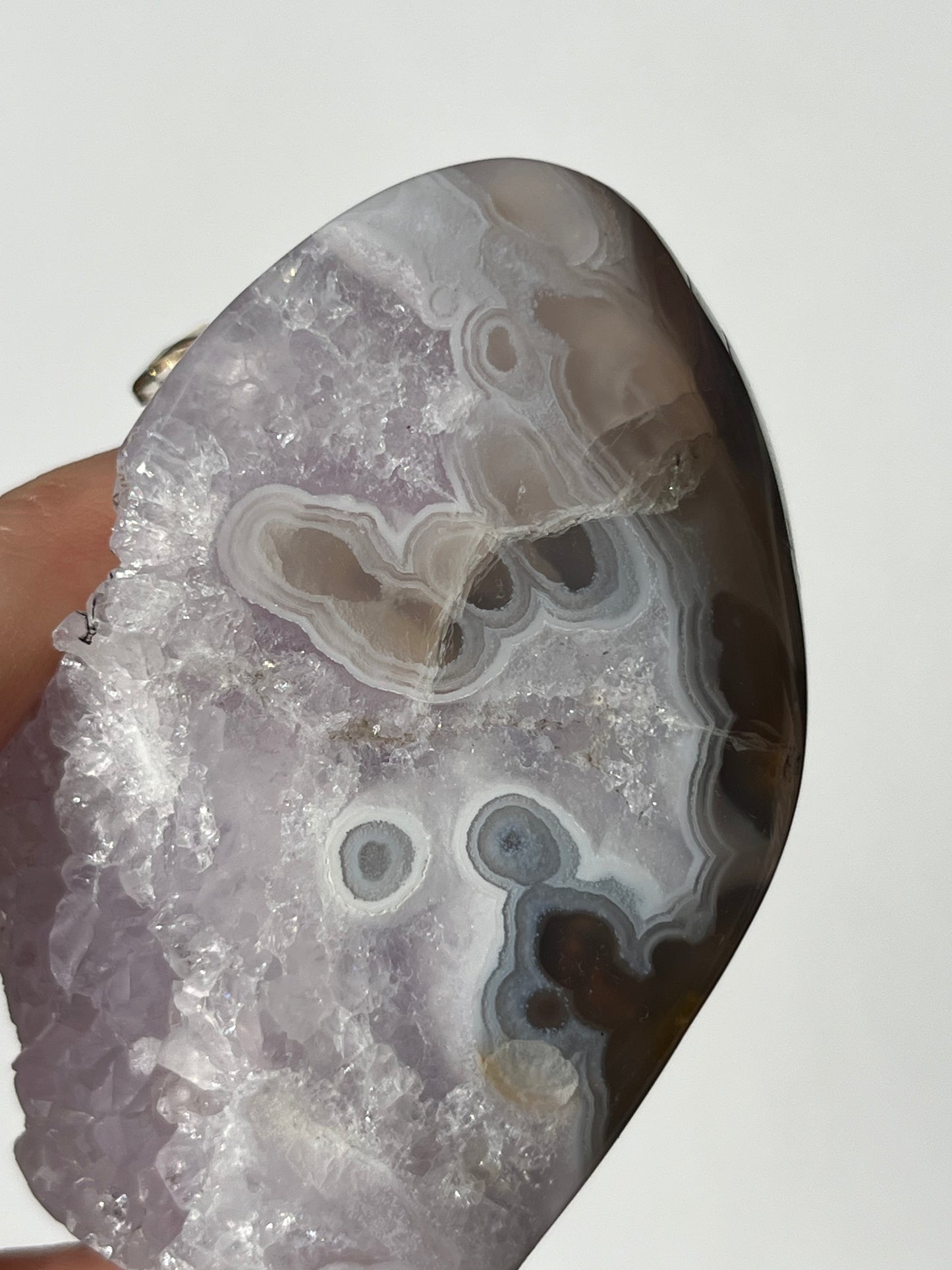 Orbicular Nebula Agate with Amethyst Freeform B