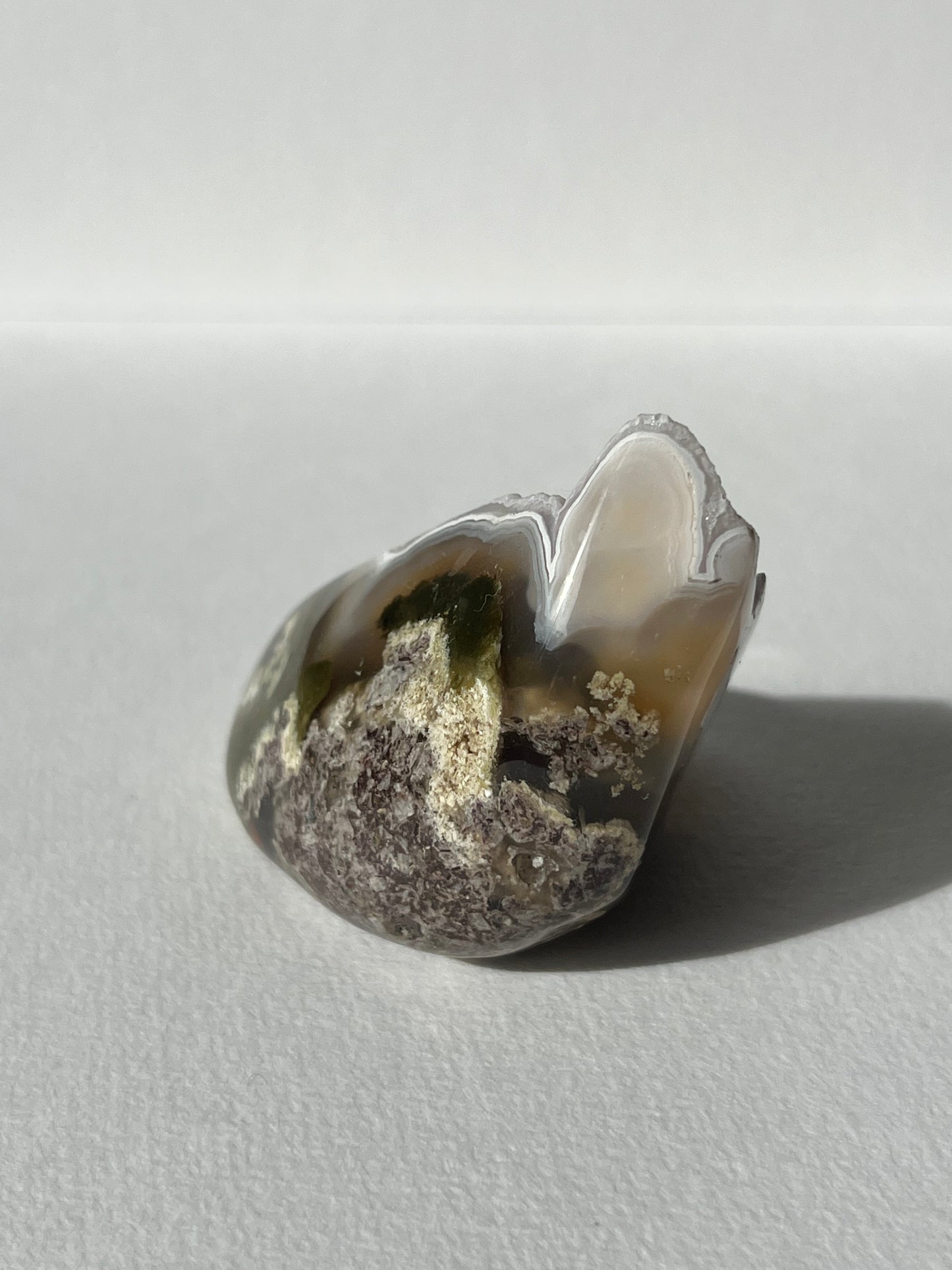 Druzy Nebula Agate Freeform with Red Moss Inclusions C