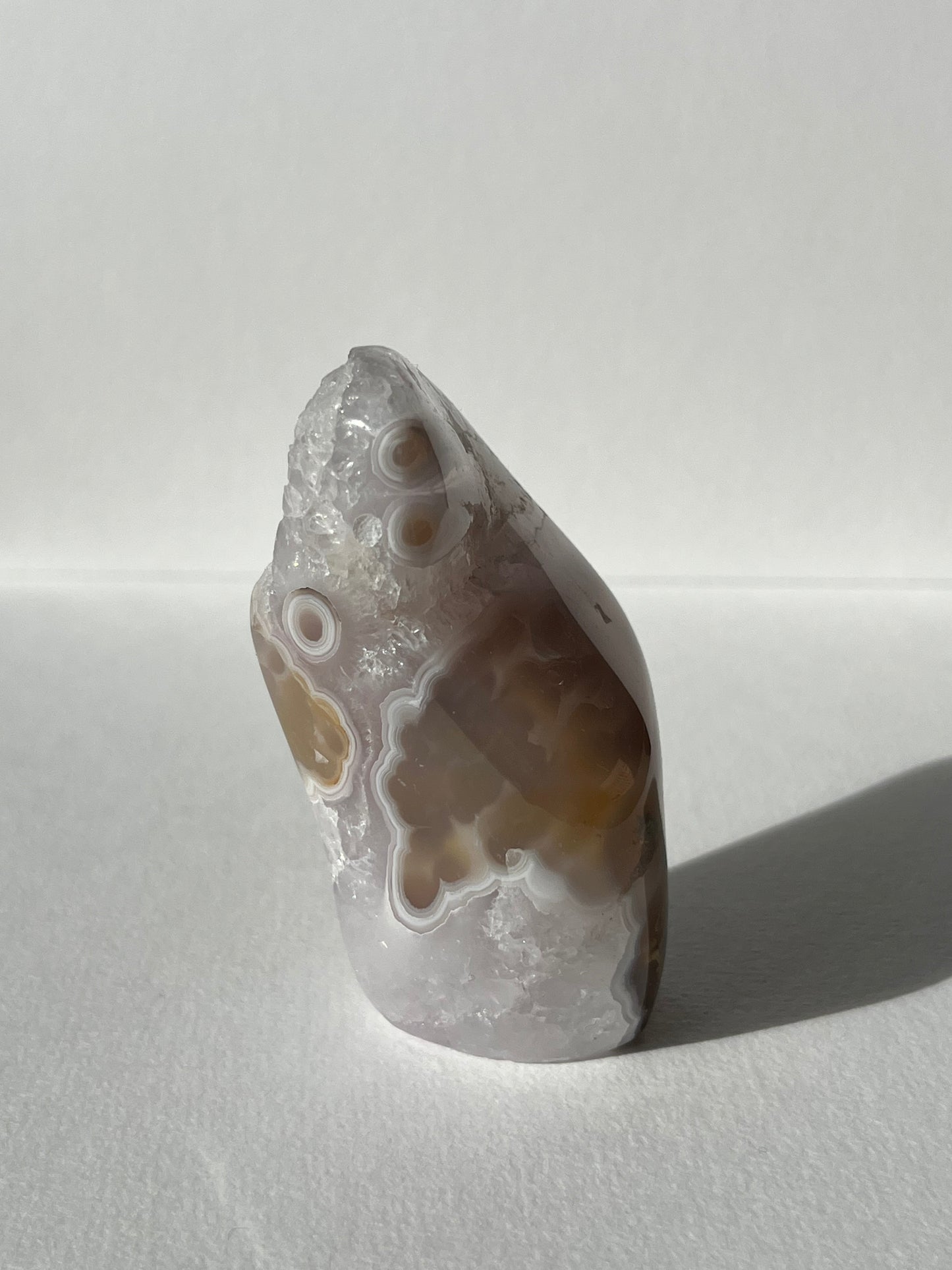 Orbicular Nebula Agate with Amethyst Standing Freeform D