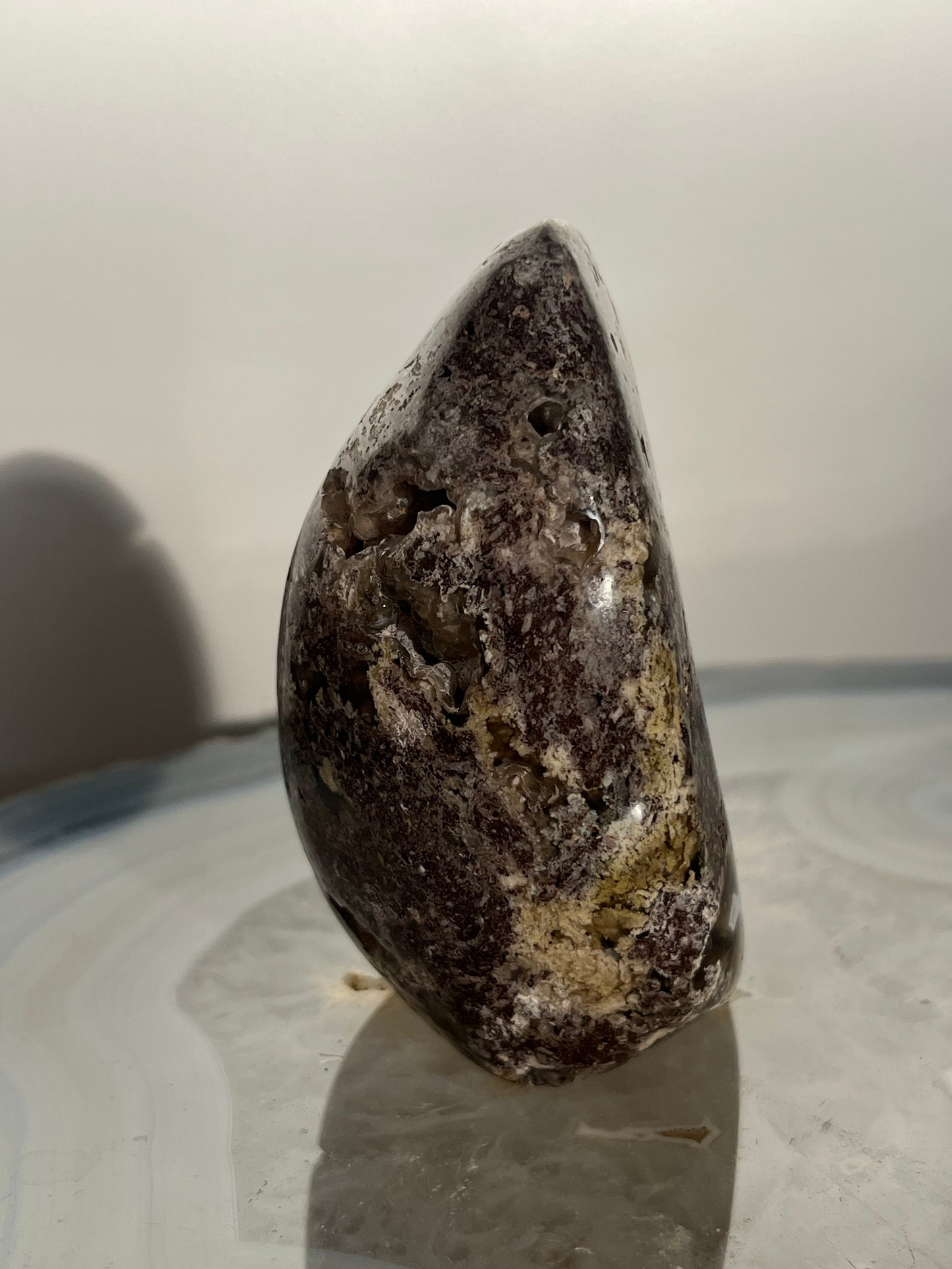 'Oracle Cavern' Nebula Agate with Amethyst Freeform D