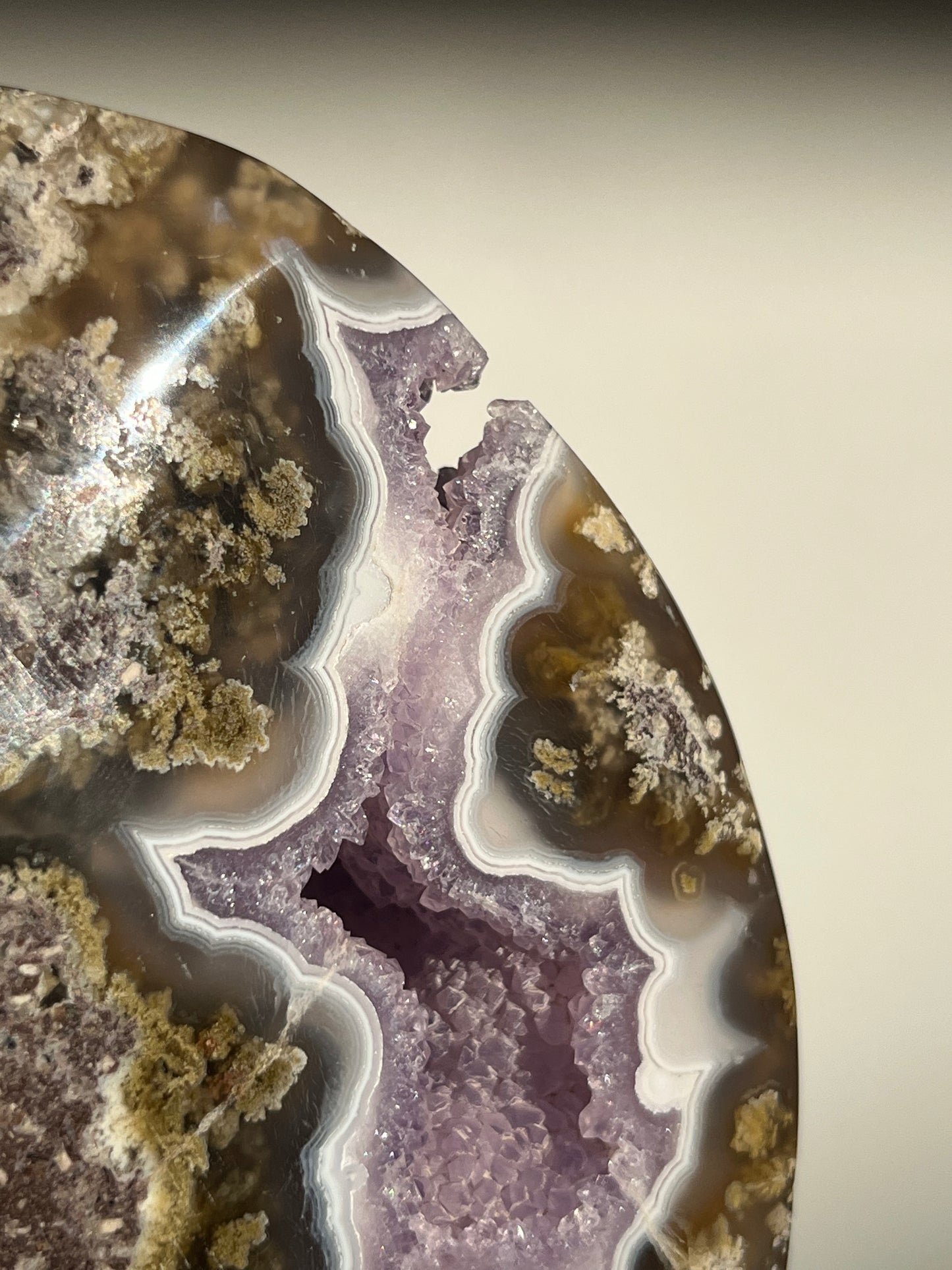 'Oracle Cavern' Nebula Agate with Amethyst Freeform D