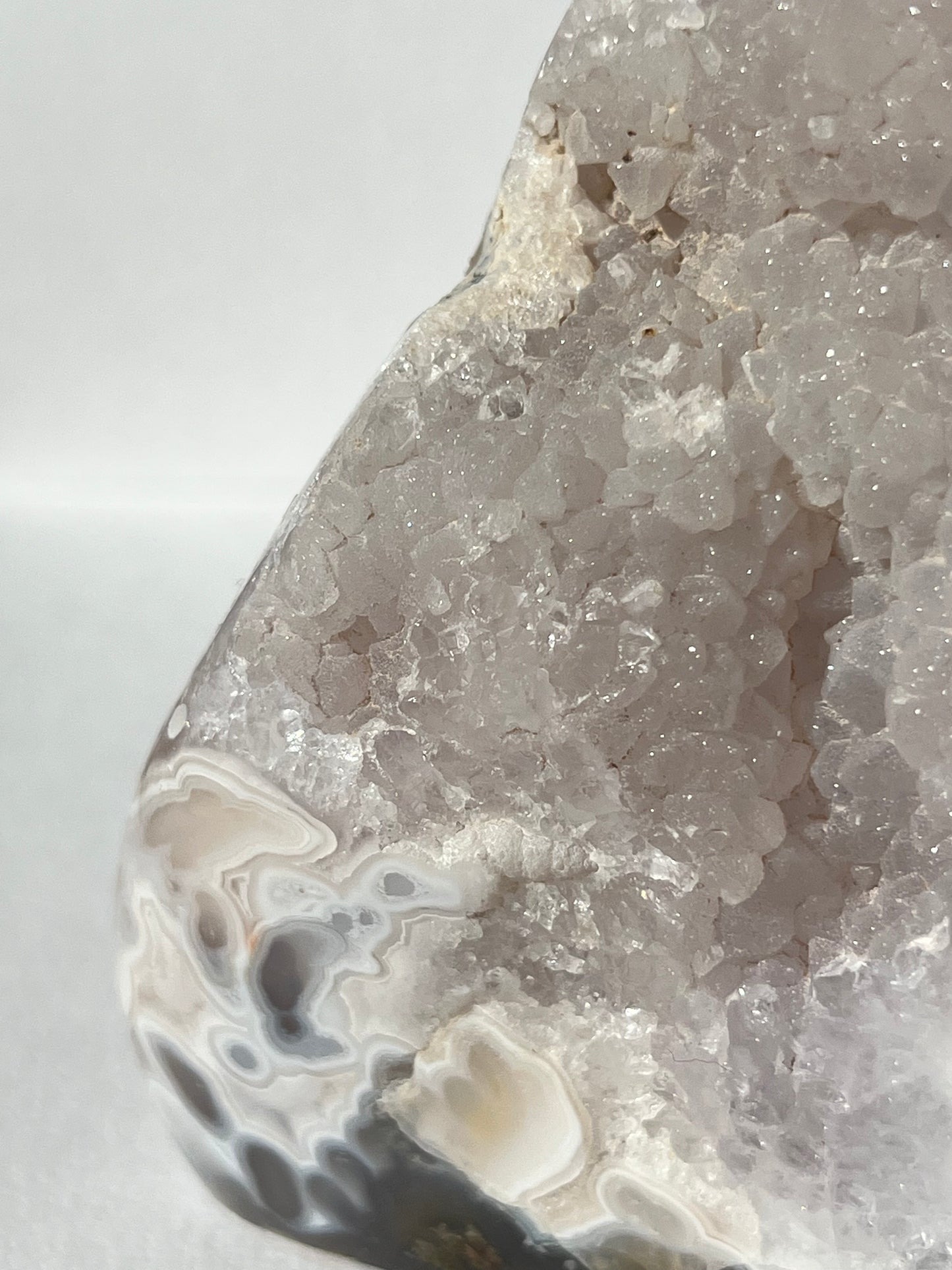 Sugar Druzy Orbicular Nebula Agate Freeform with Dendritic Inclusions A