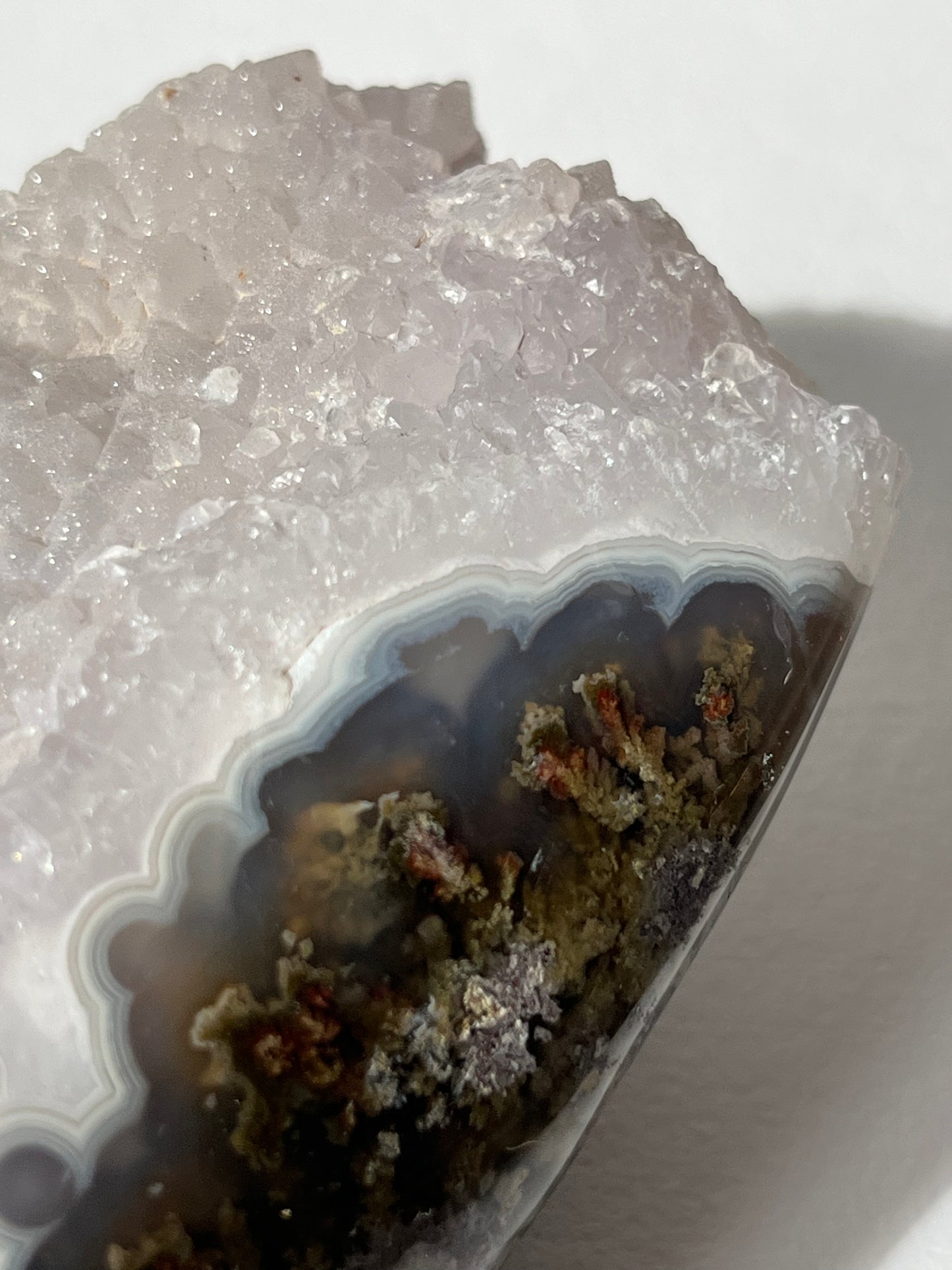 Sugar Druzy Orbicular Nebula Agate Freeform with Dendritic Inclusions A