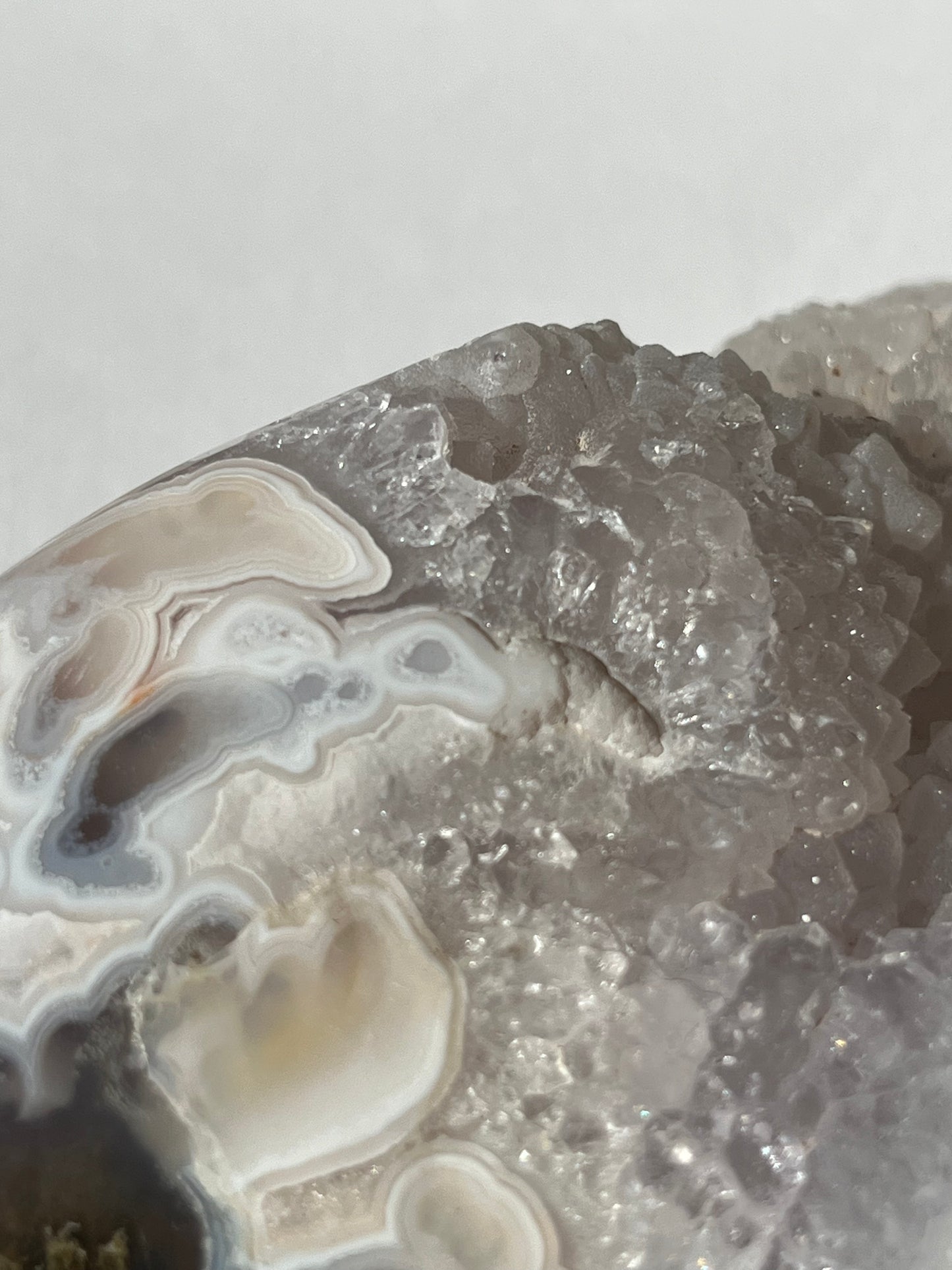 Sugar Druzy Orbicular Nebula Agate Freeform with Dendritic Inclusions A