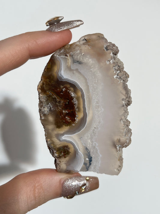 Nebula Agate with Scenic Moss and Dendritic Inclusions Slab A
