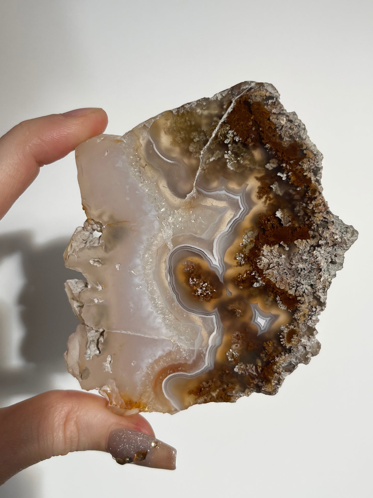 Nebula Agate with Scenic Moss Slab D