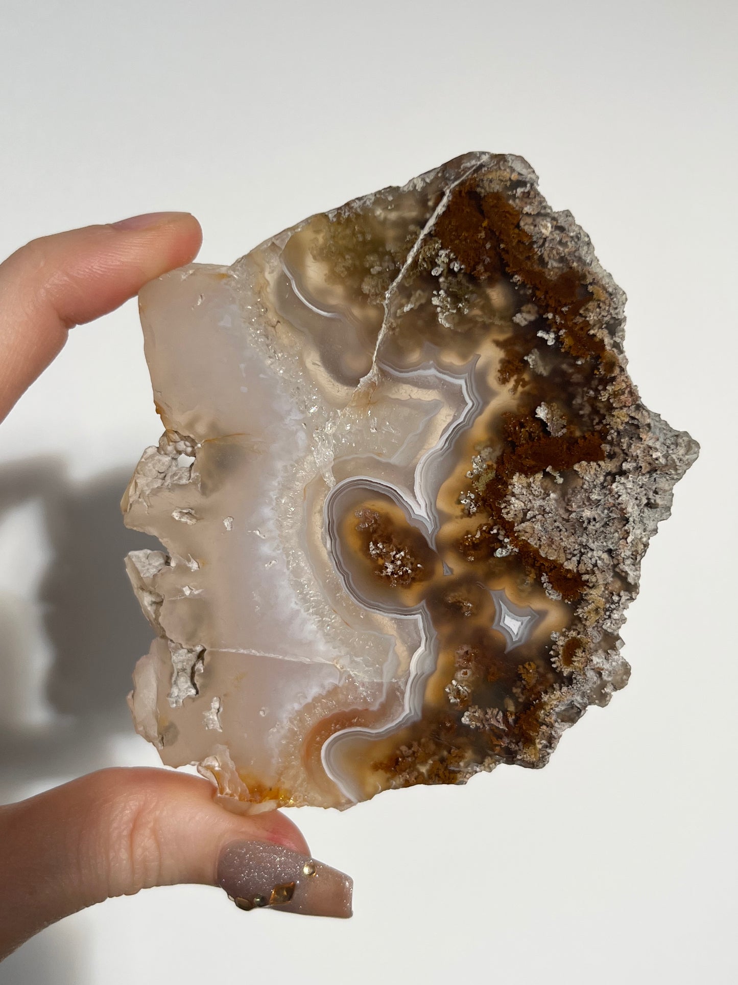 Nebula Agate with Scenic Moss Slab D