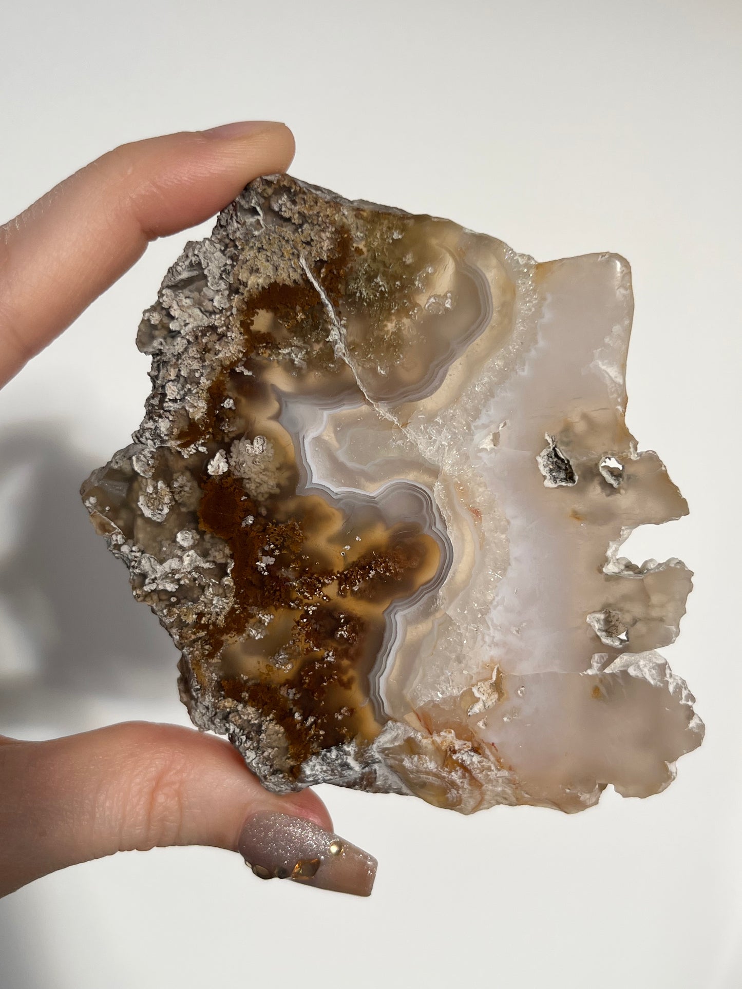 Nebula Agate with Scenic Moss Slab D