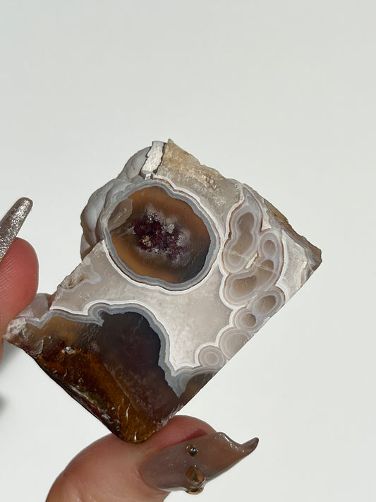 Orbicular Nebula Agate with Scenic Moss Slab E