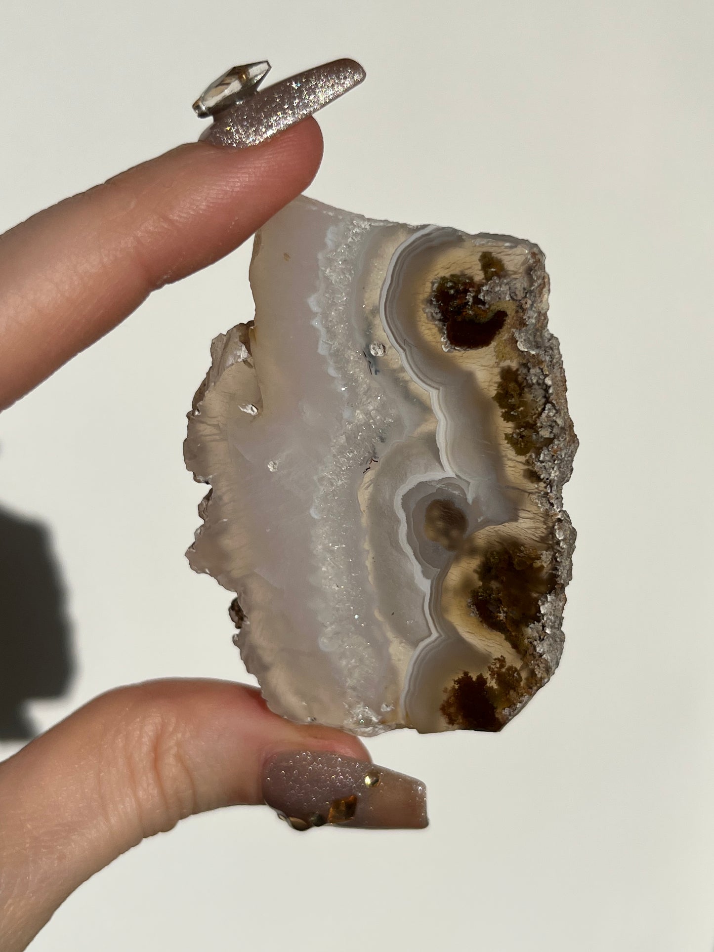 Nebula Agate with Scenic Moss and Dendritic Inclusions Slab G