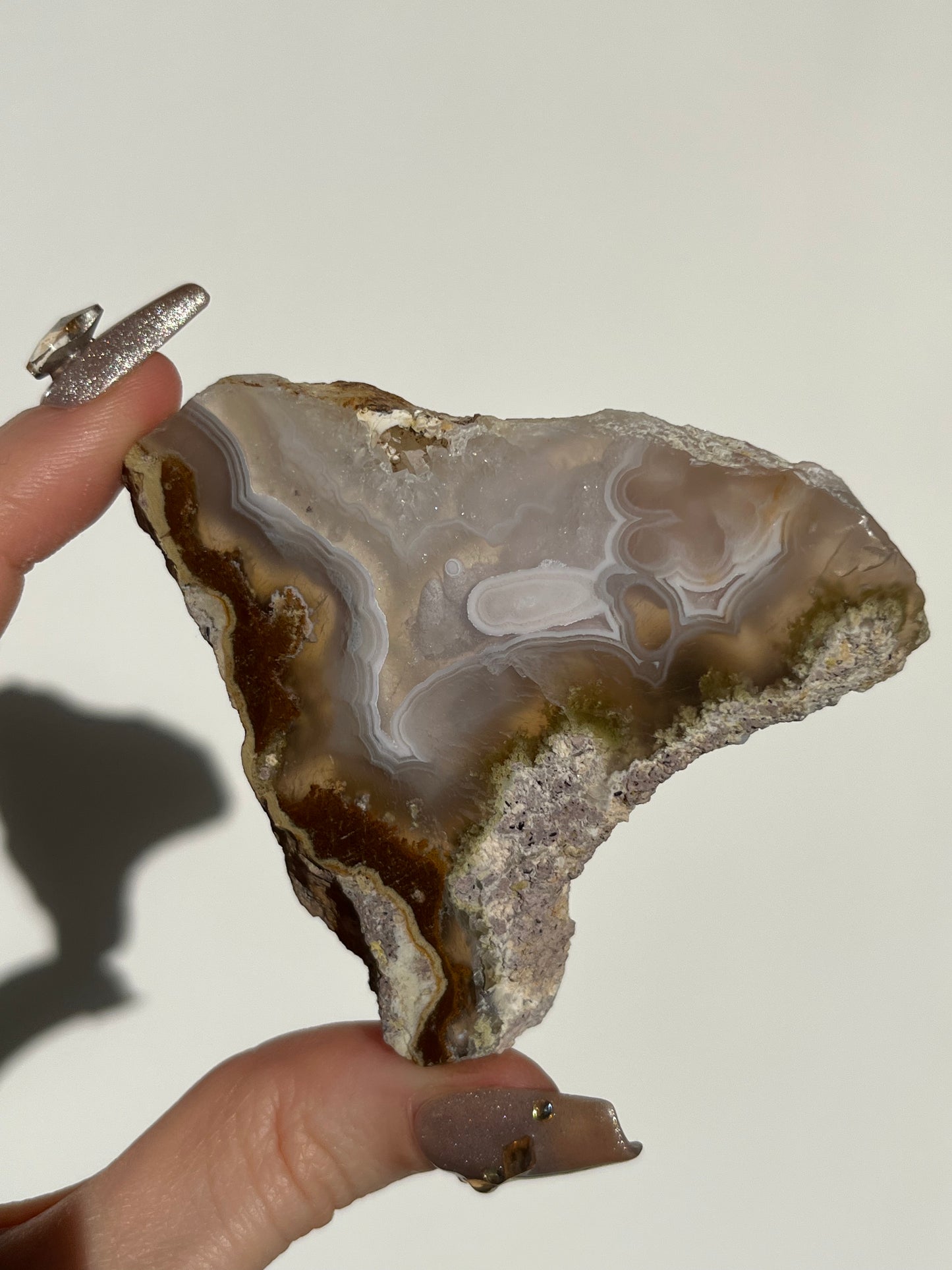 Nebula Agate with Scenic Moss Slab H