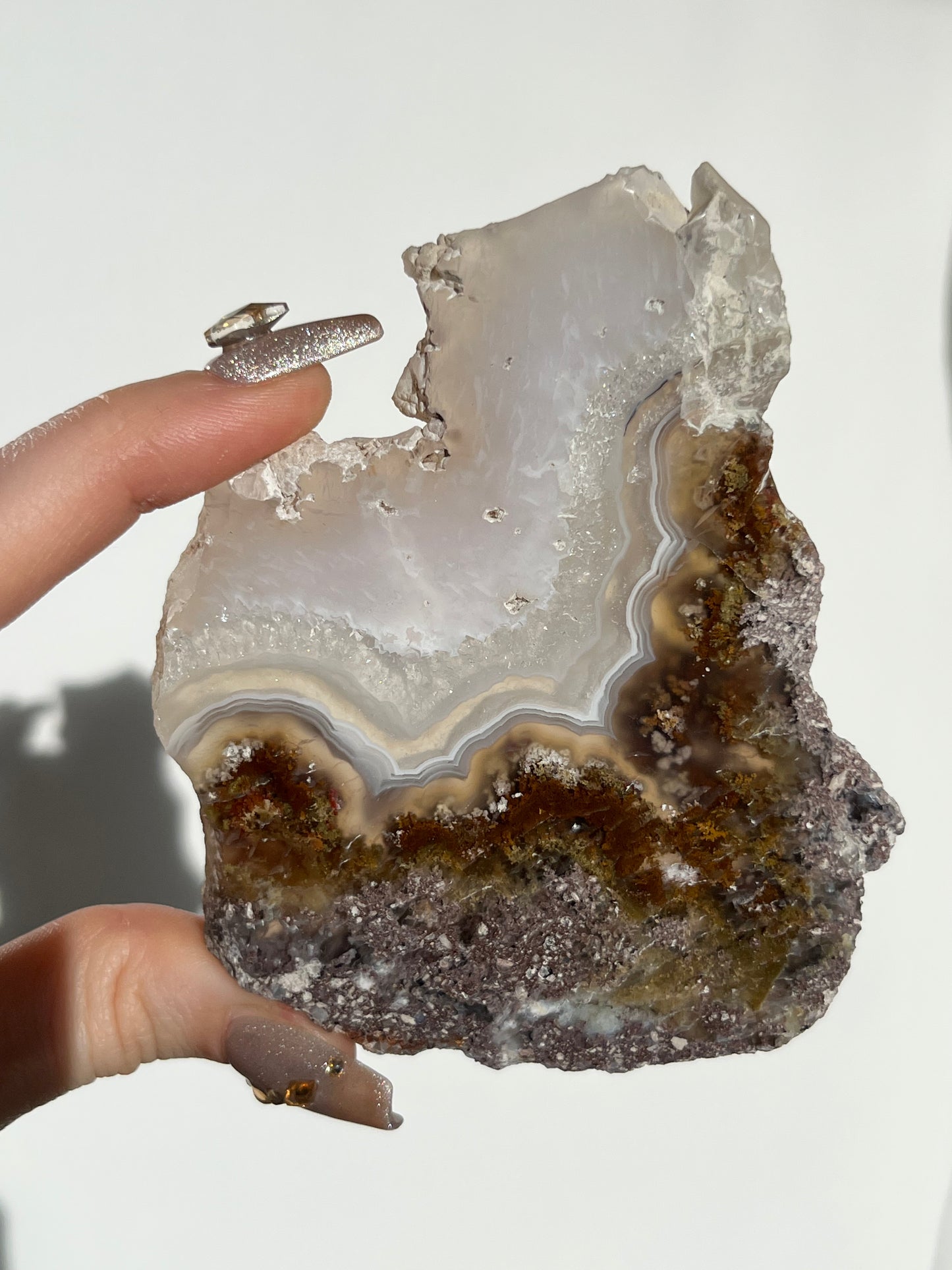 Nebula Agate with Scenic Moss and Dendritic Inclusions Slab J