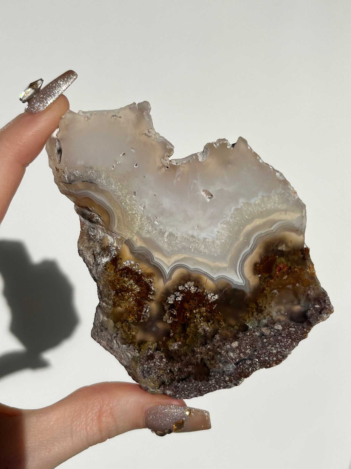 Nebula Agate with Scenic Moss and Dendritic Inclusions Slab J