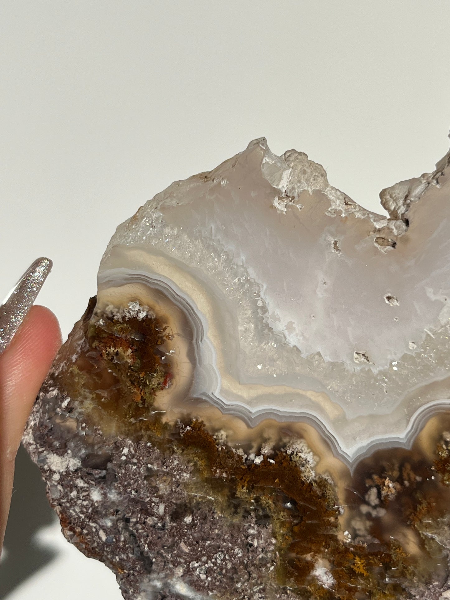 Nebula Agate with Scenic Moss and Dendritic Inclusions Slab J