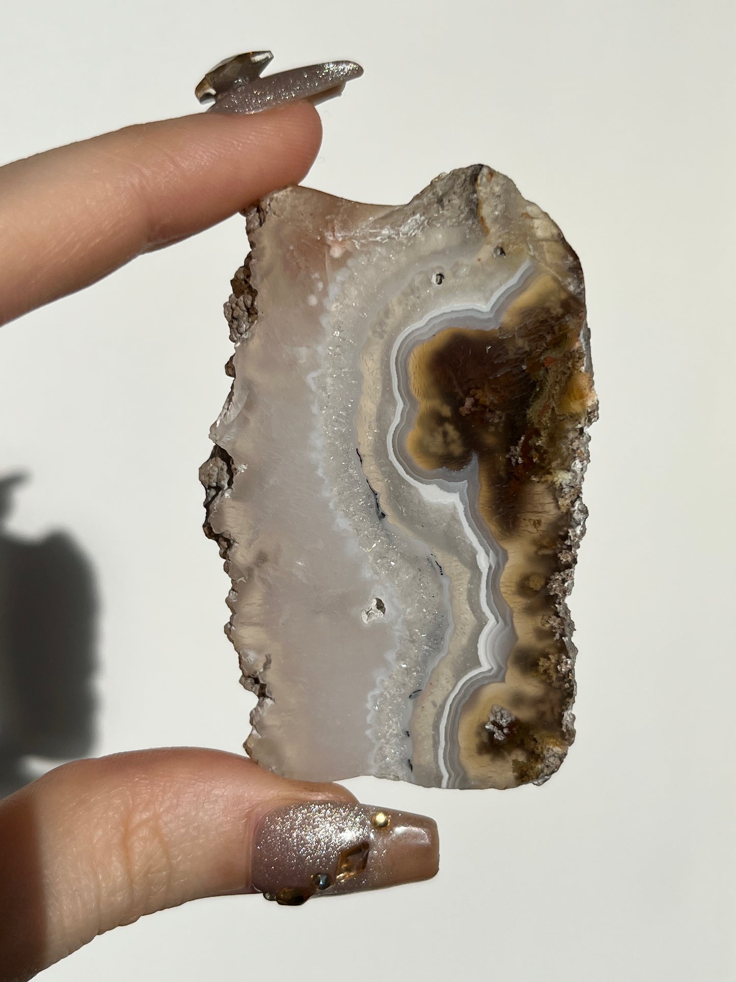 Nebula Agate with Scenic Moss and Dendritic Inclusions Slab L