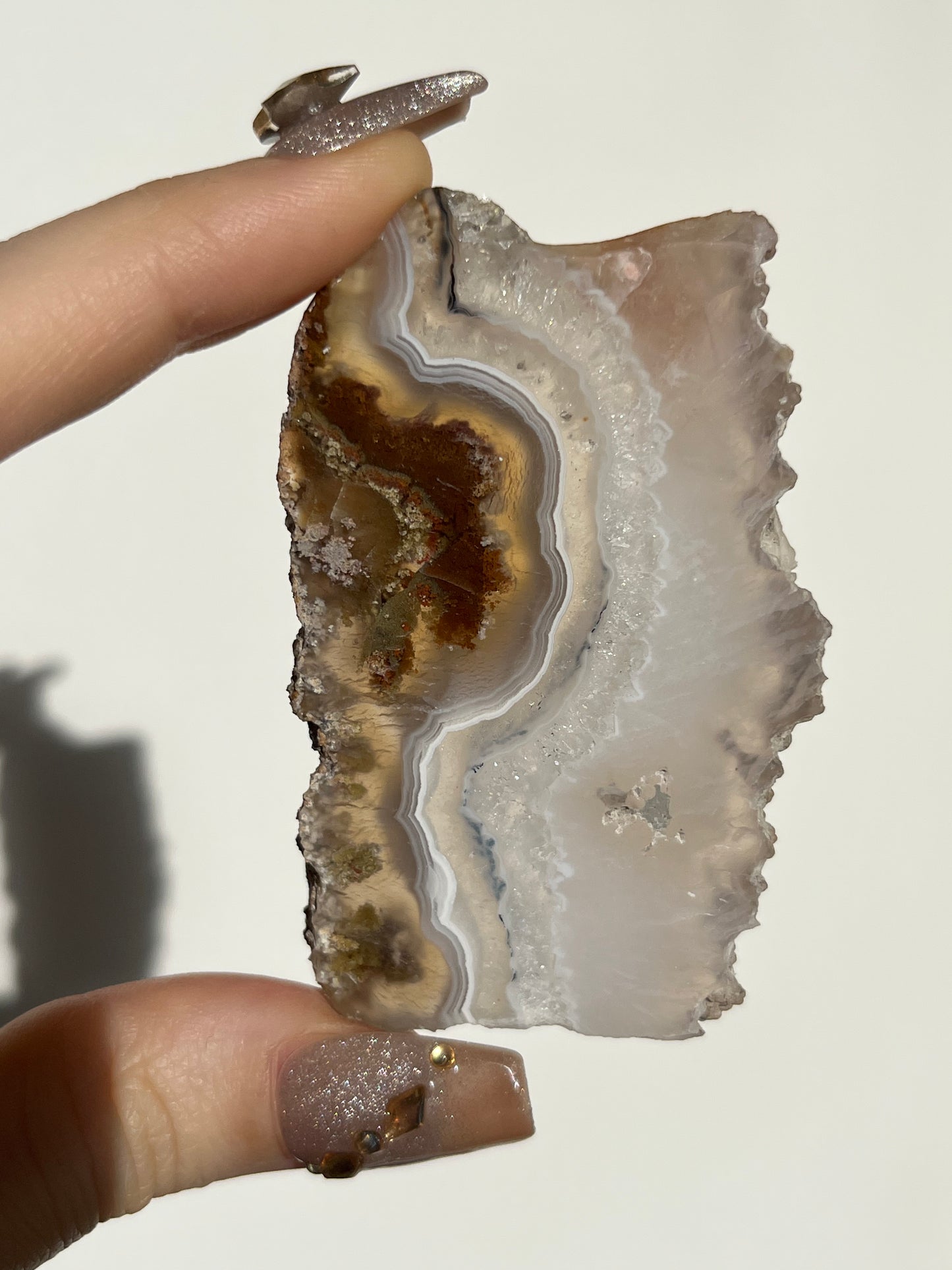 Nebula Agate with Scenic Moss and Dendritic Inclusions Slab L