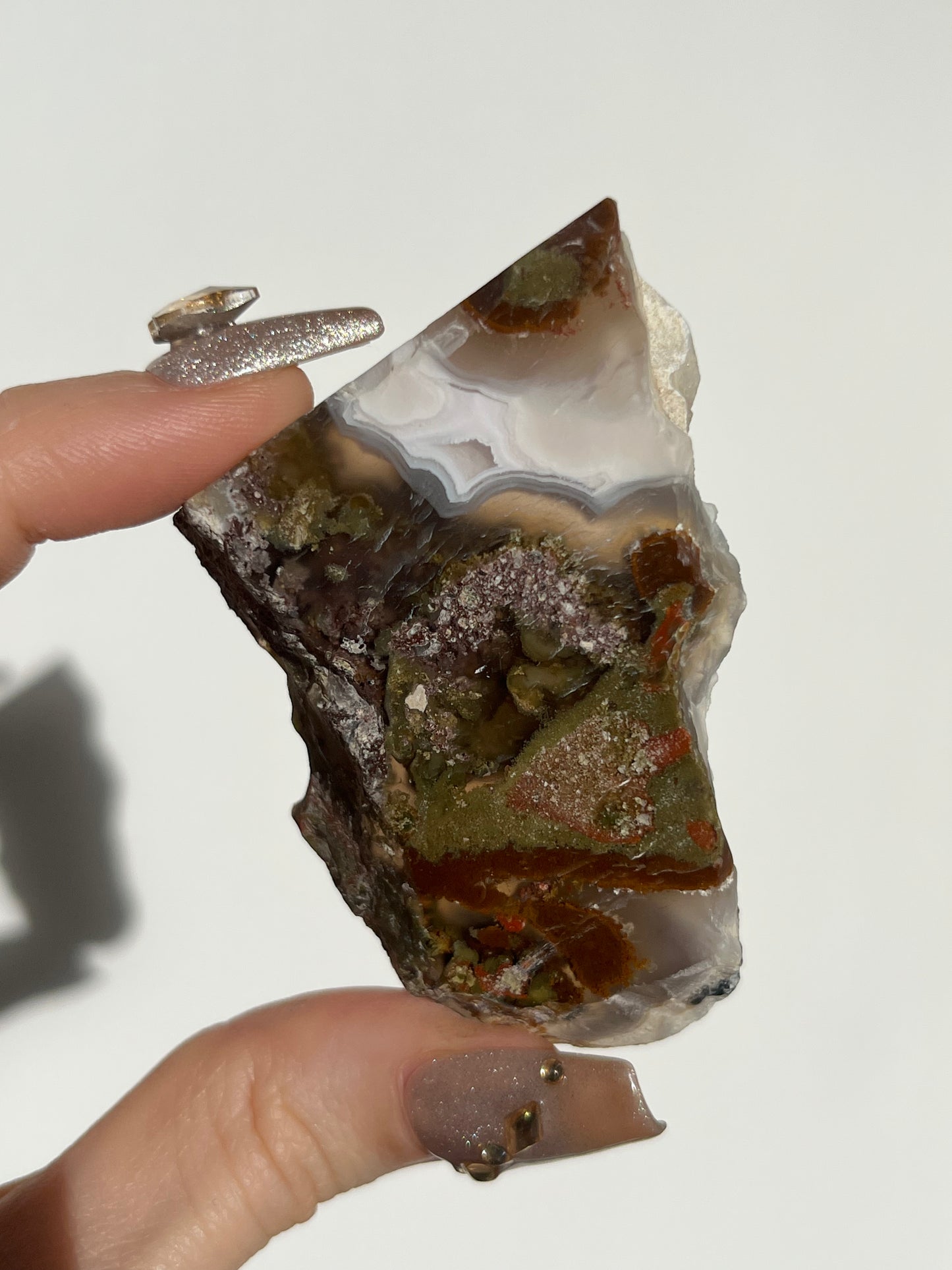 Nebula Agate with Scenic Moss and Dendritic Inclusions Slab M