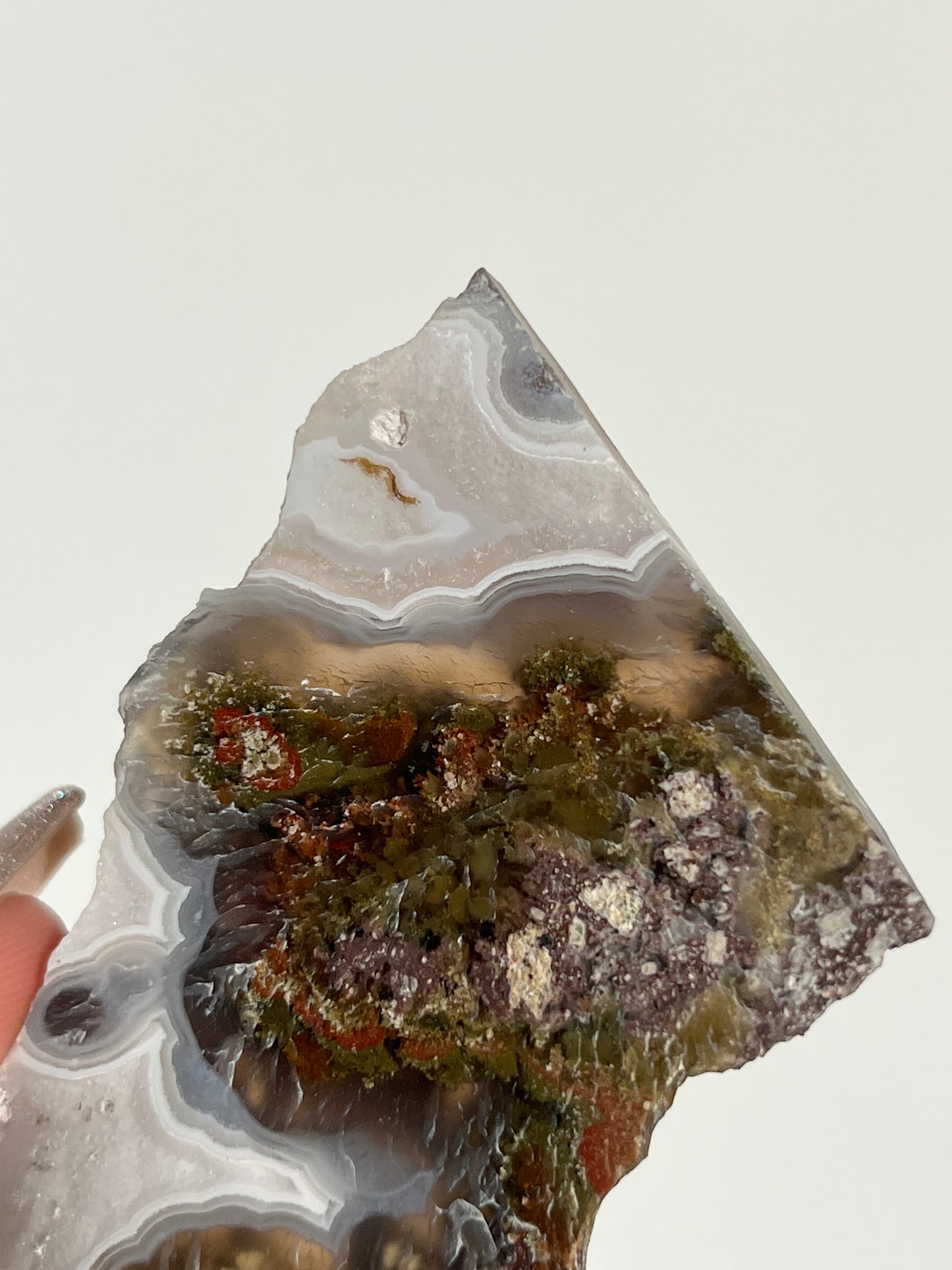 Nebula Agate with Scenic Moss and Dendritic Inclusions Slab M
