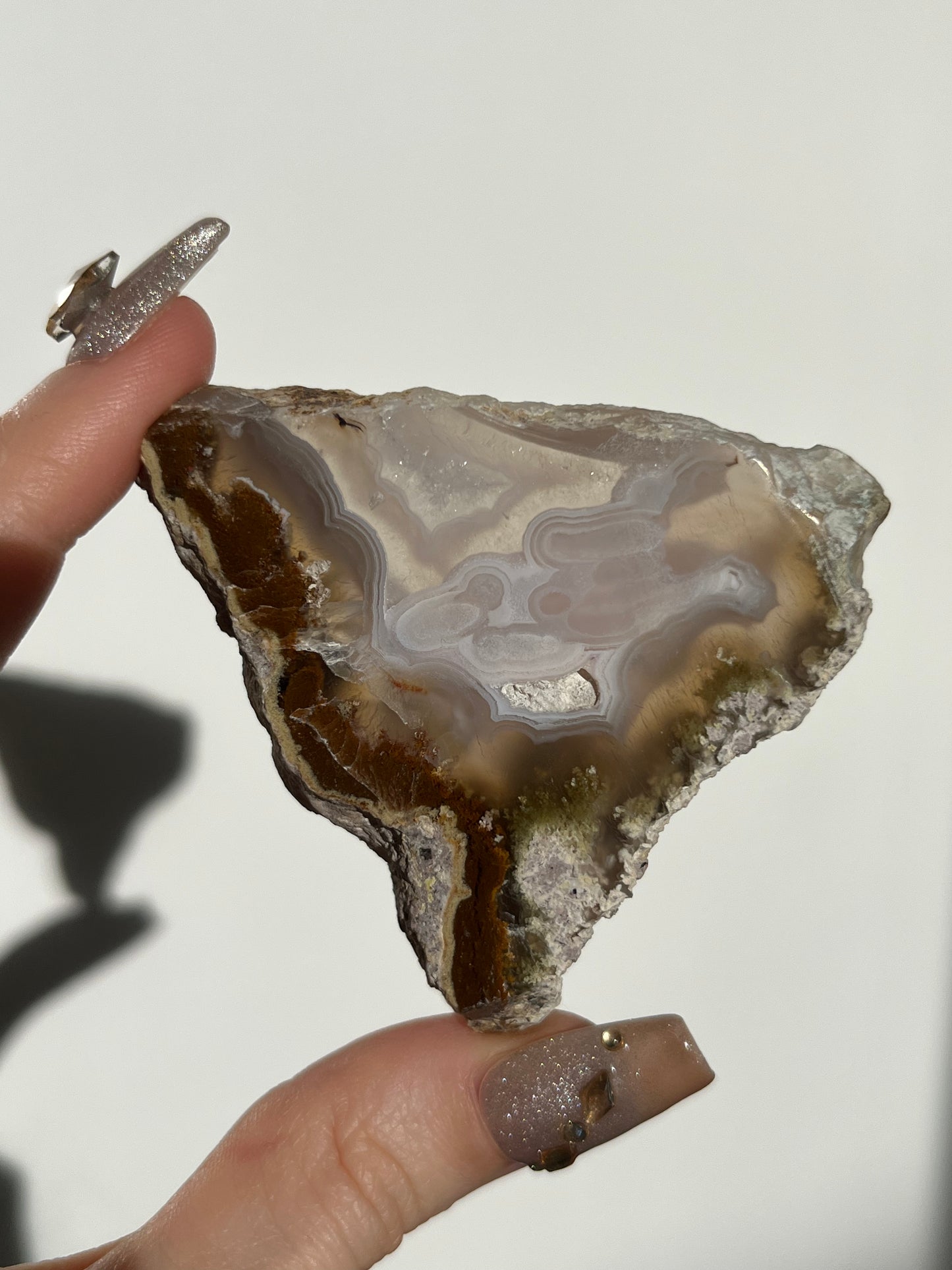 Nebula Agate with Scenic Moss and Dendritic Inclusions Slab N