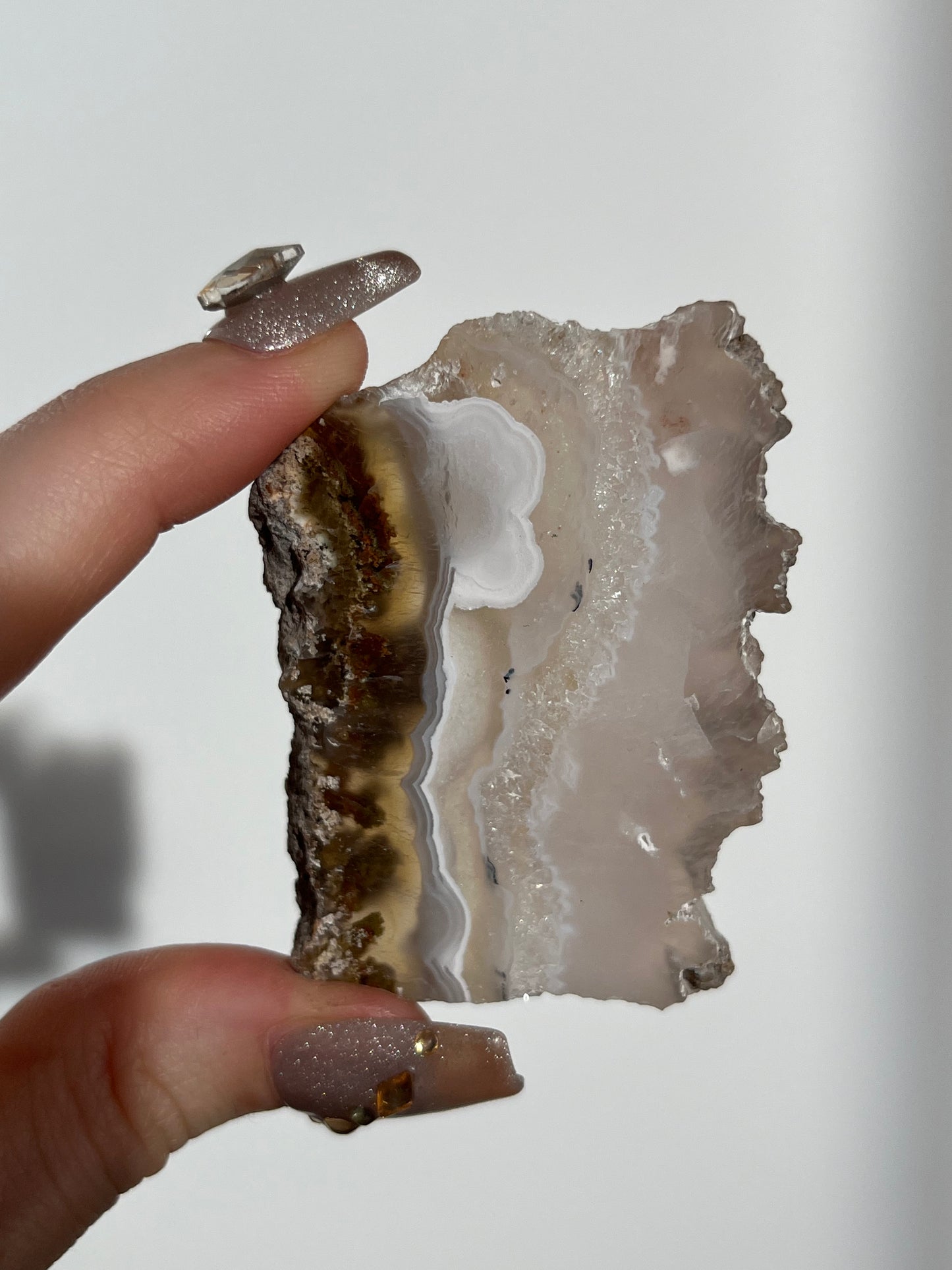 Nebula Agate with Scenic Moss and Dendritic Inclusions Slab R