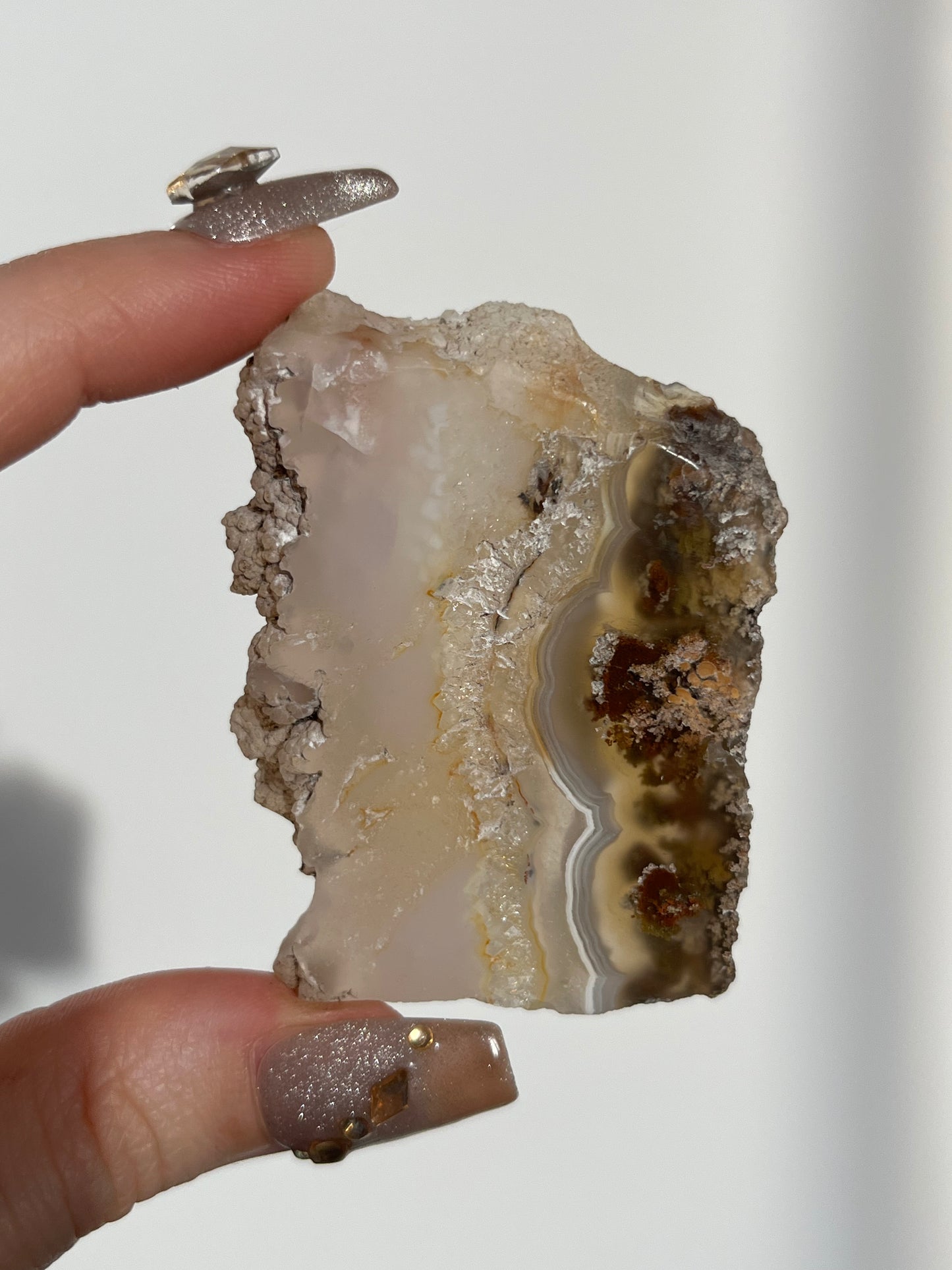 Nebula Agate with Scenic Moss and Dendritic Inclusions Slab R