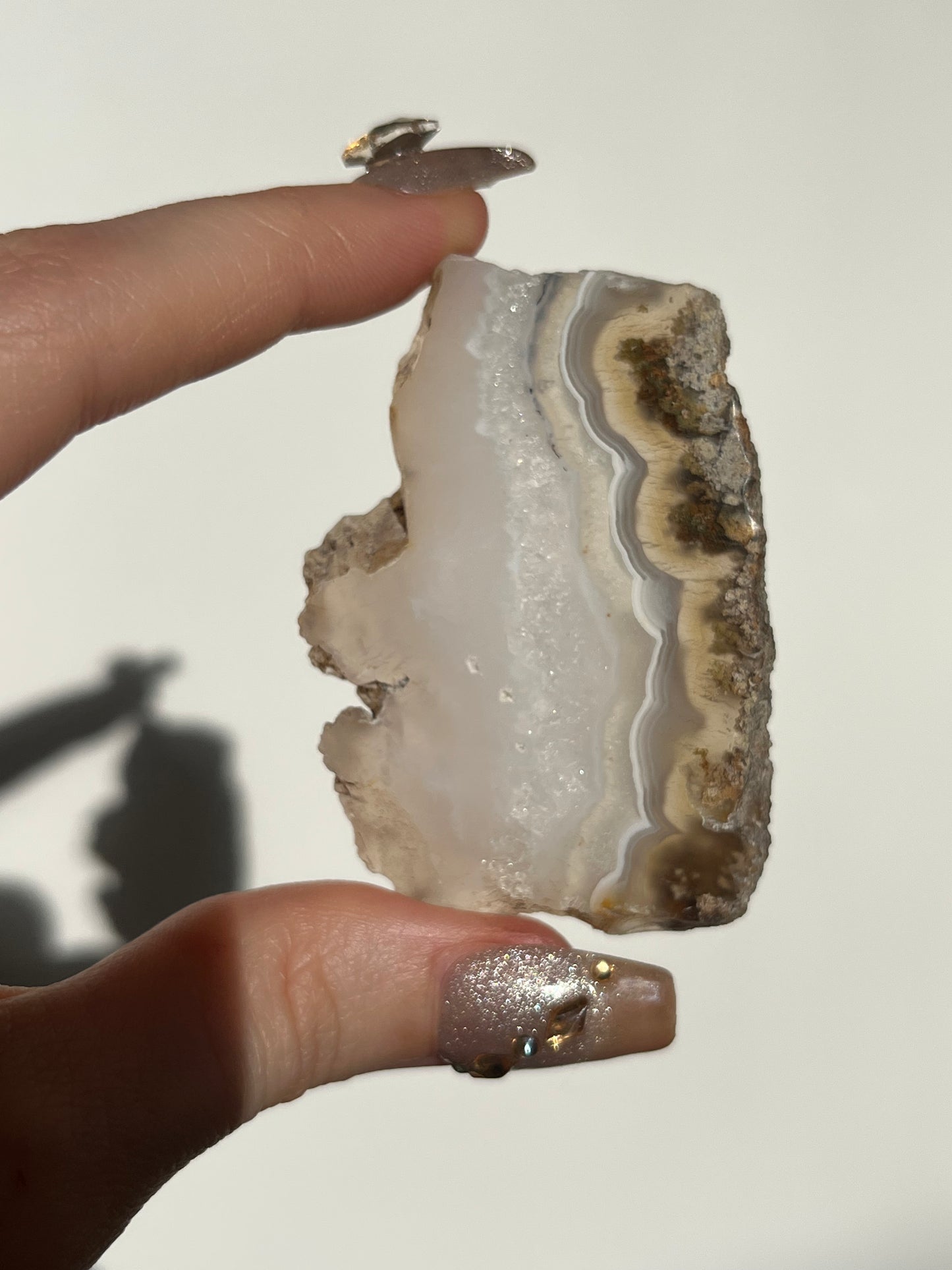 Nebula Agate with  Scenic Moss and Dendritic Inclusions Slab V