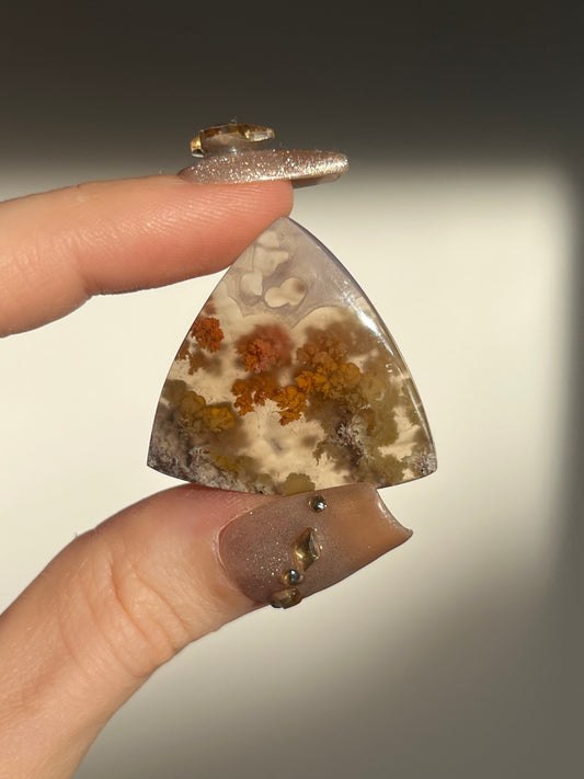 Nebula Agate with Scenic Moss Freeform Cabochon (You Choose)