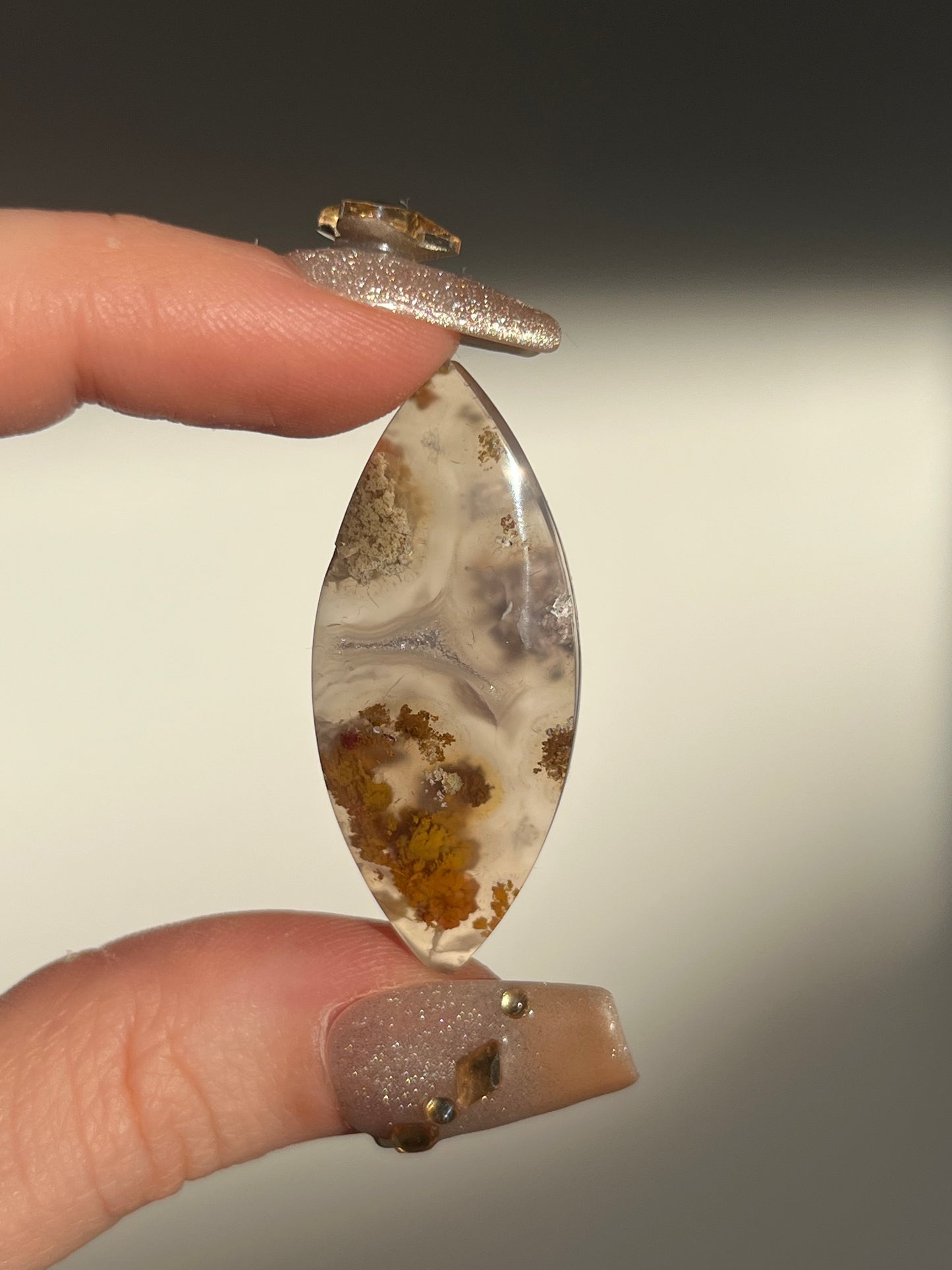 Nebula Agate with Scenic Moss Freeform Cabochon (You Choose)