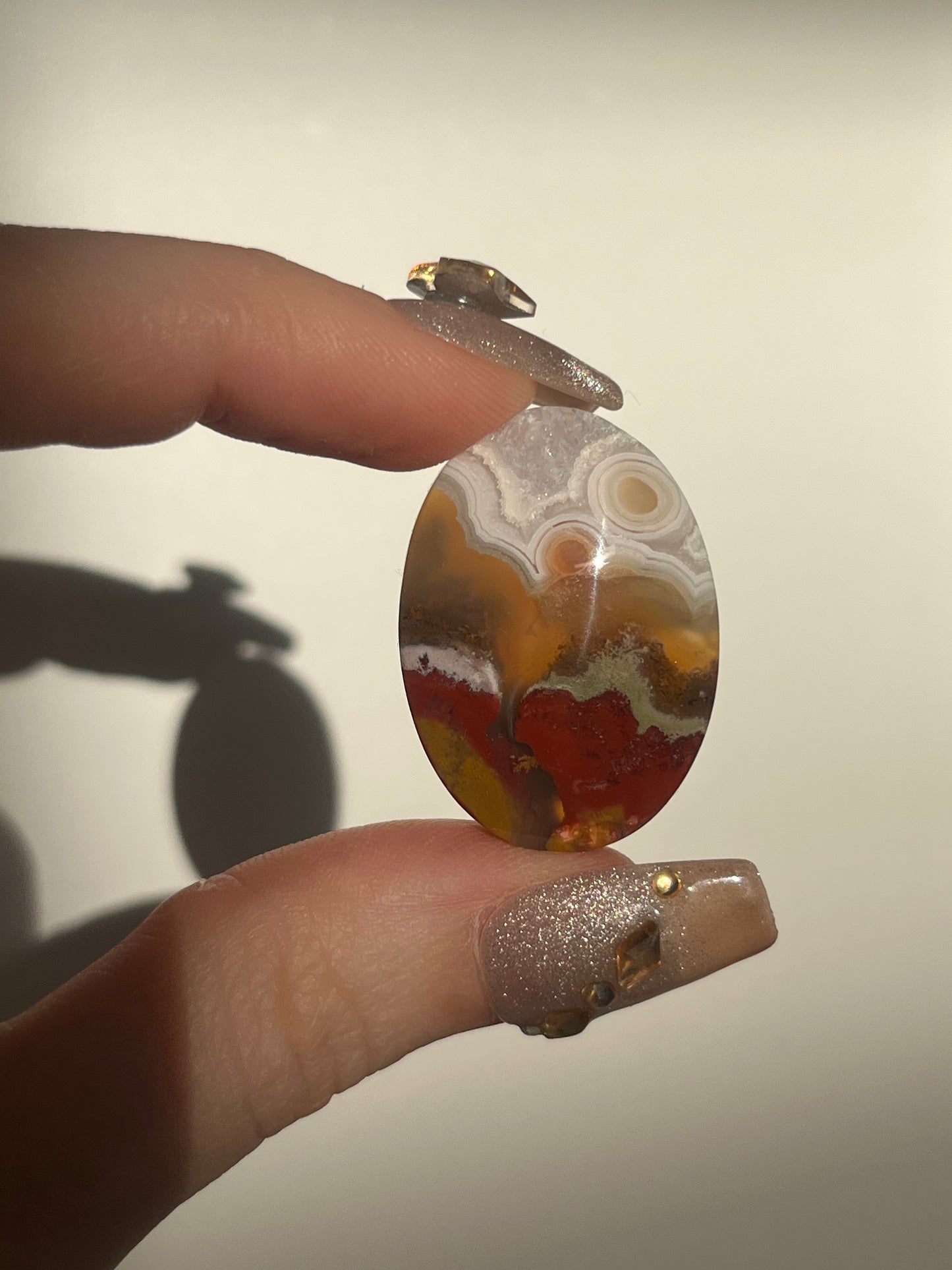Nebula Agate with Scenic Moss Oval Cabochon (You Choose)